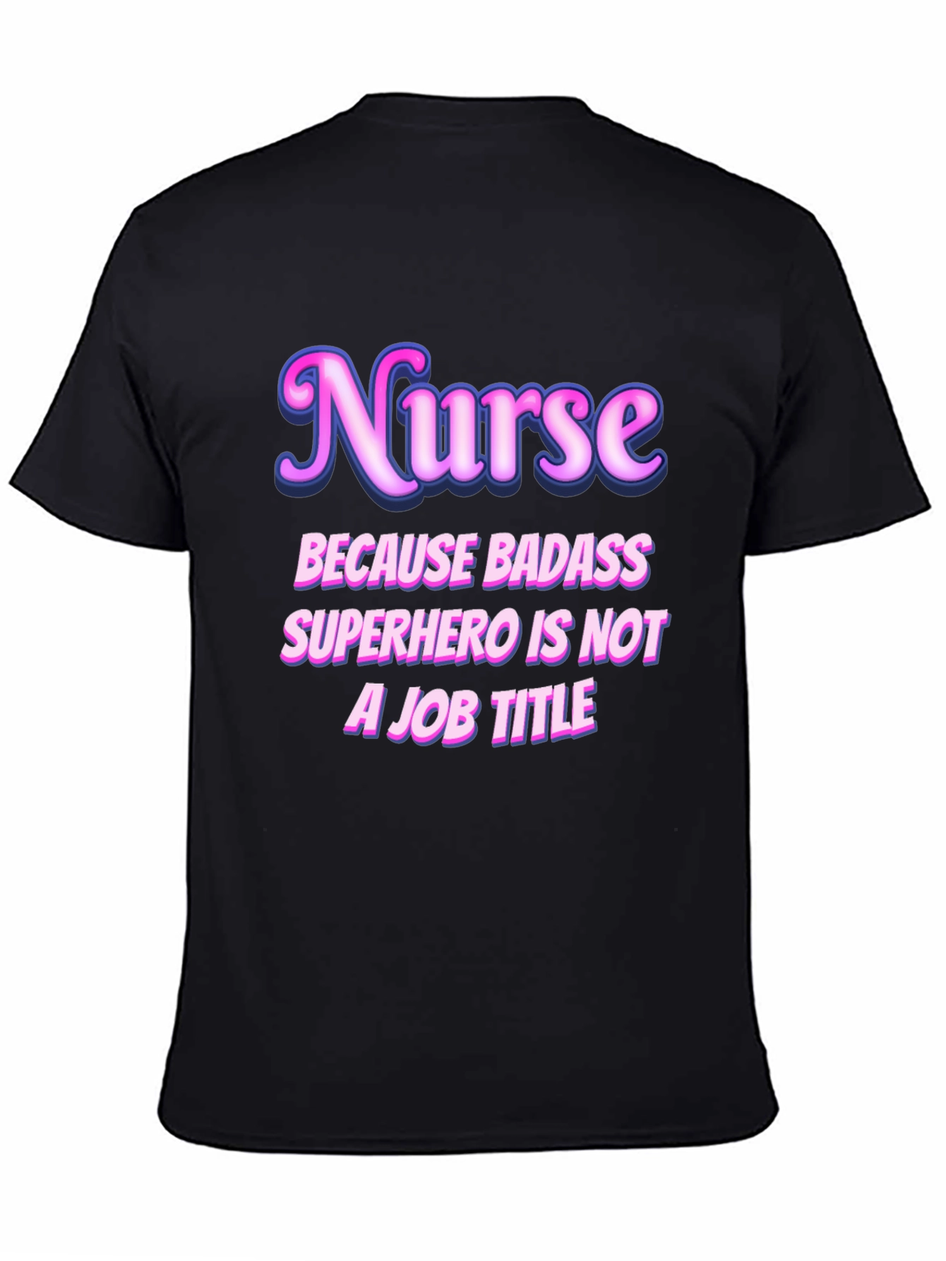 Black Nurse Badass Superhero Graphic T-Shirt view 4