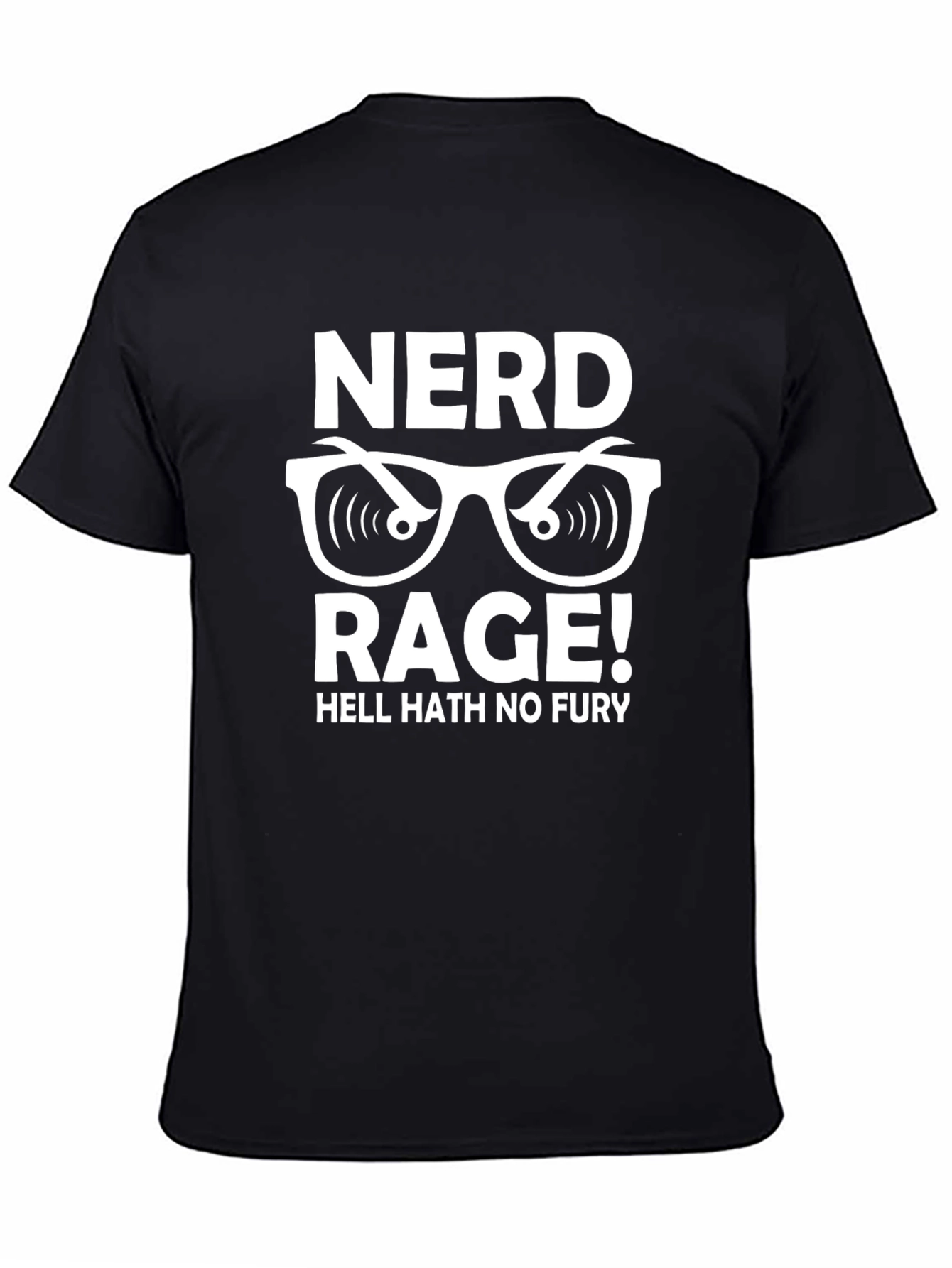 Black Nerd Rage Graphic Tee - Funny Geek Shirt view 4