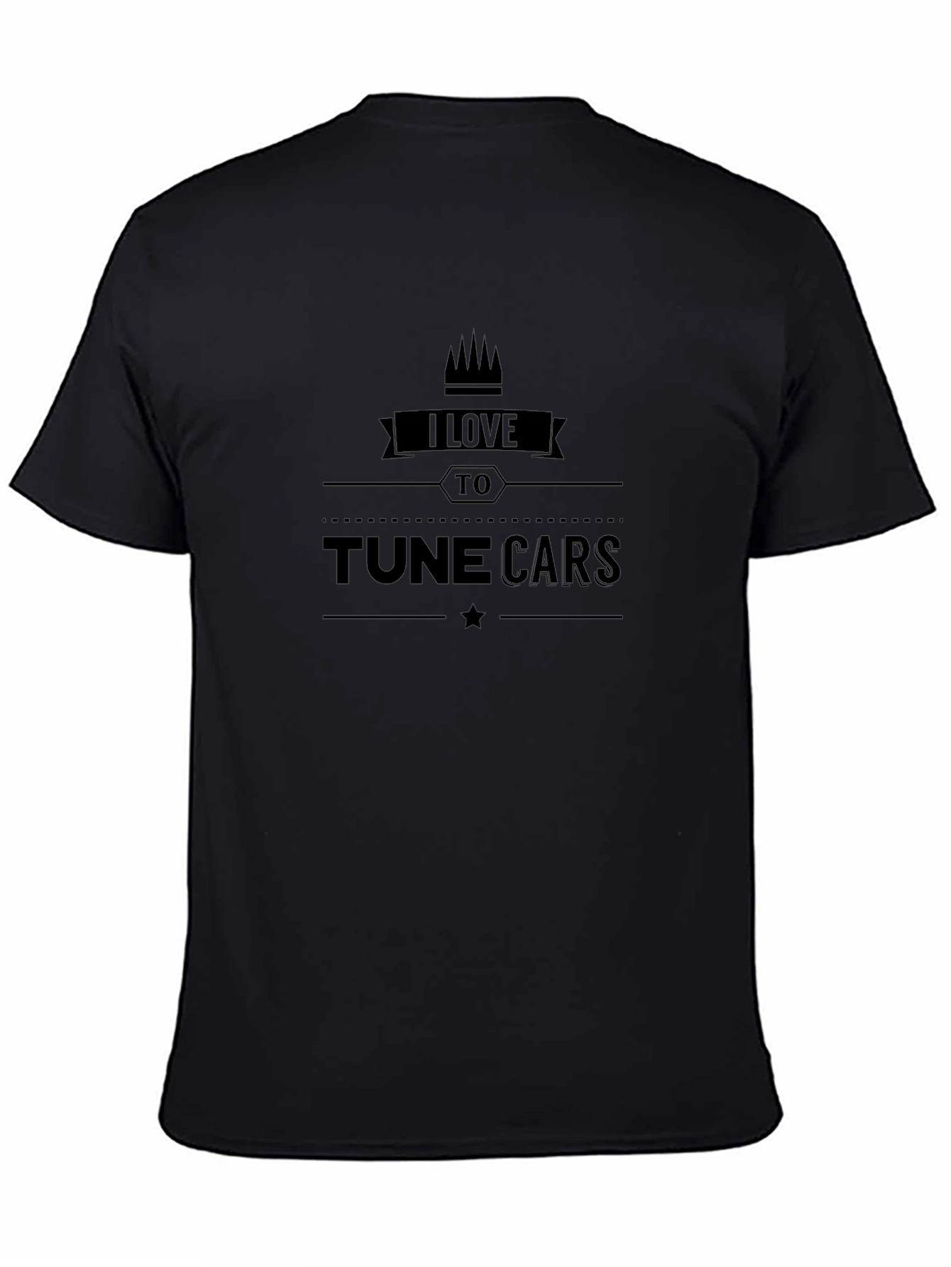 Black I Love To Tune Cars Black T-Shirt view 4
