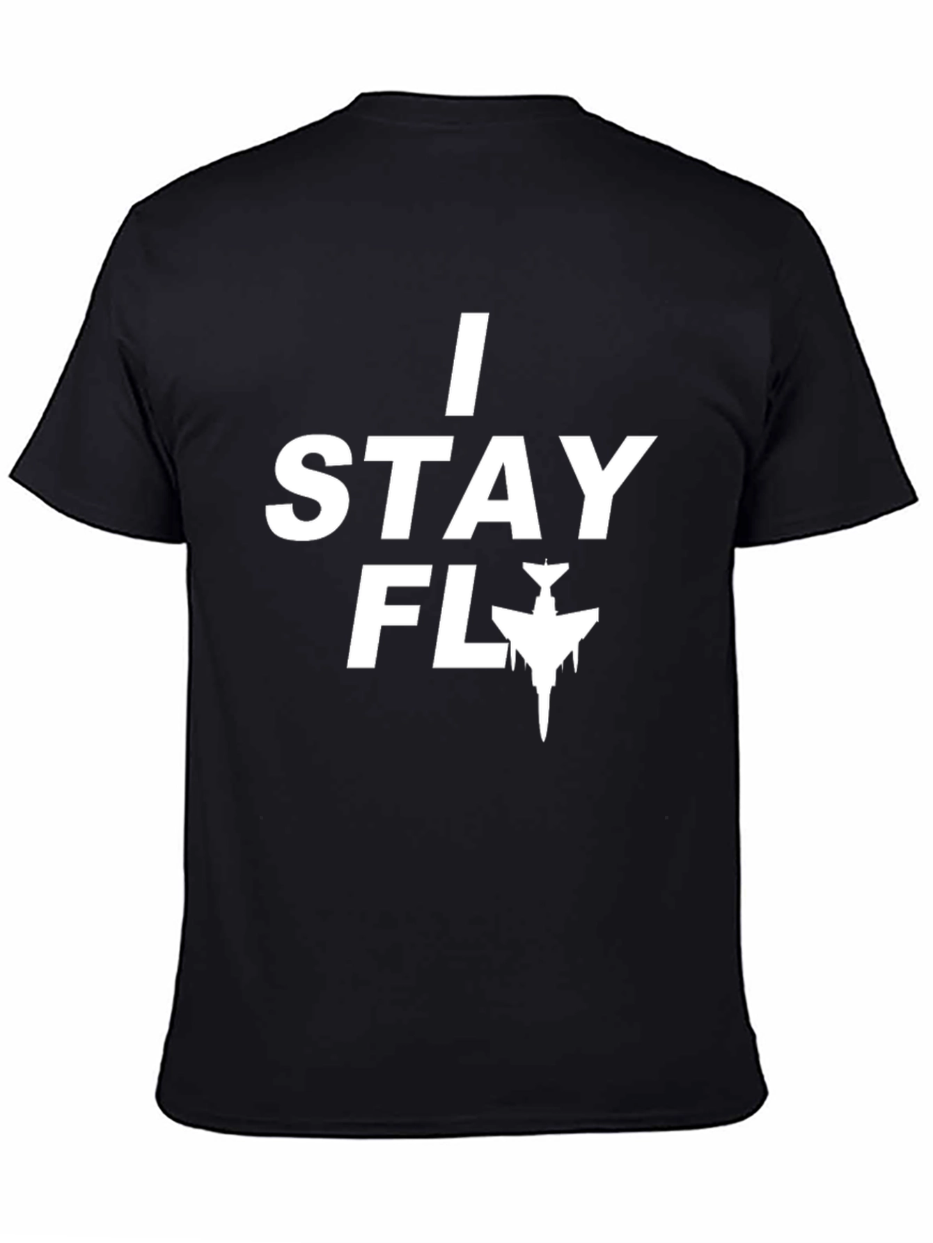 Black I Stay Fly Graphic Tee - Black Casual T-Shirt view 4
