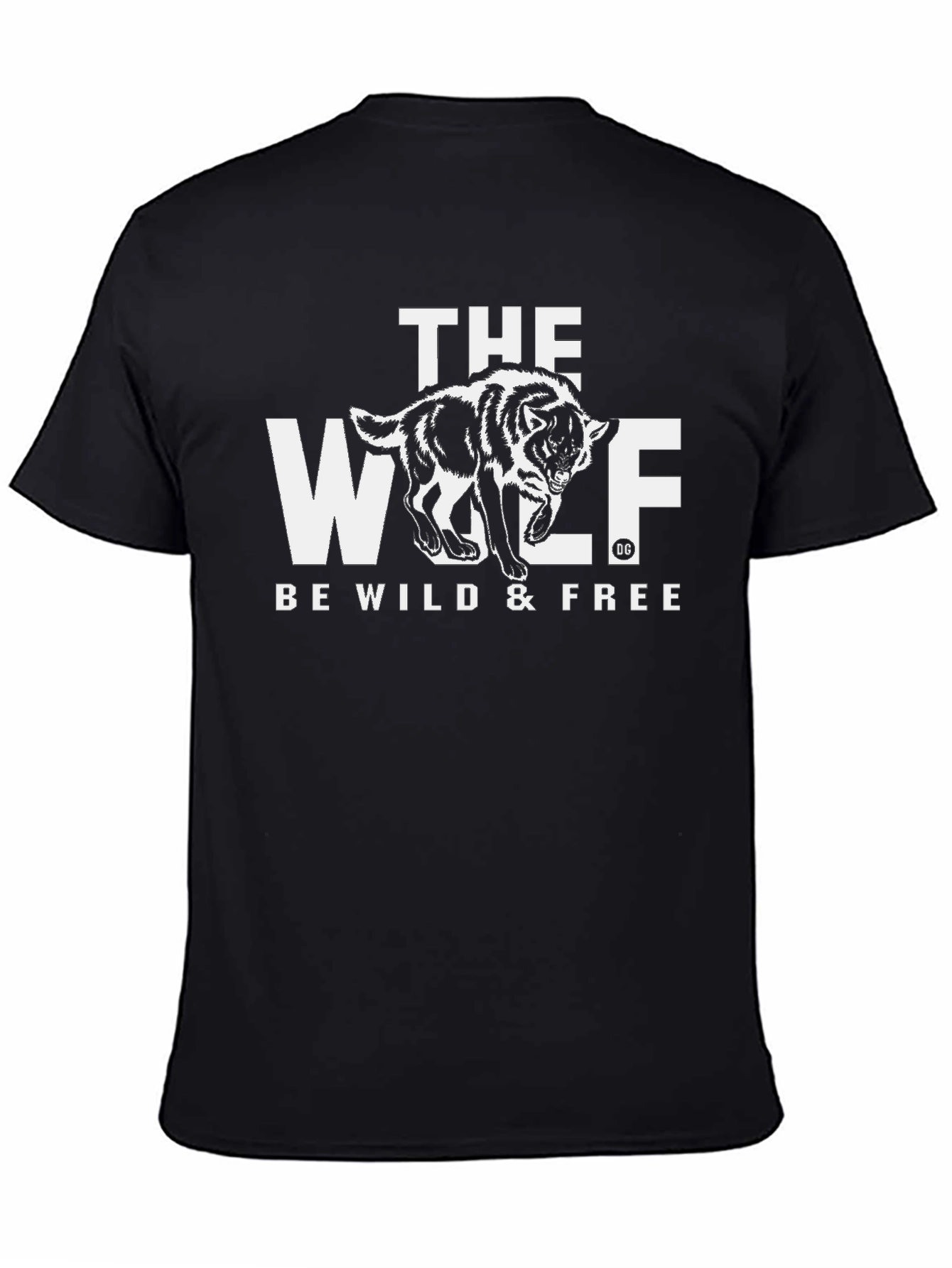 Black The Wolf Black Graphic Tee - Be Wild & Free view 4