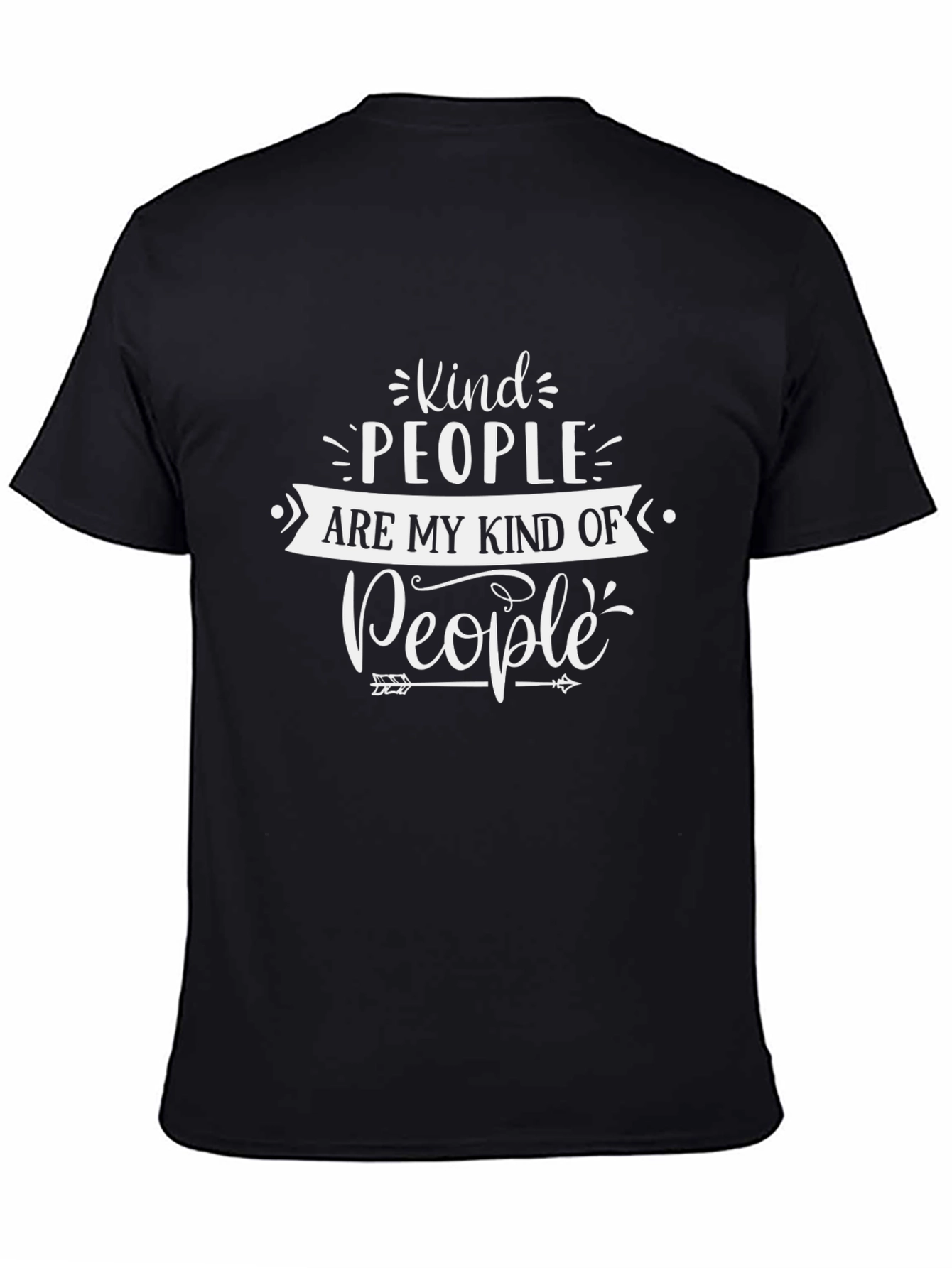 Black Kind People Graphic Tee - Unisex Black T-Shirt view 4