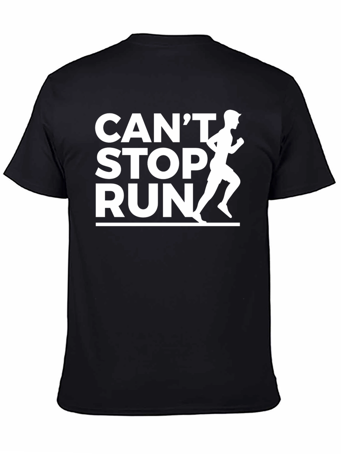 Black Can't Stop Run T-Shirt - Black, Running Graphic view 4