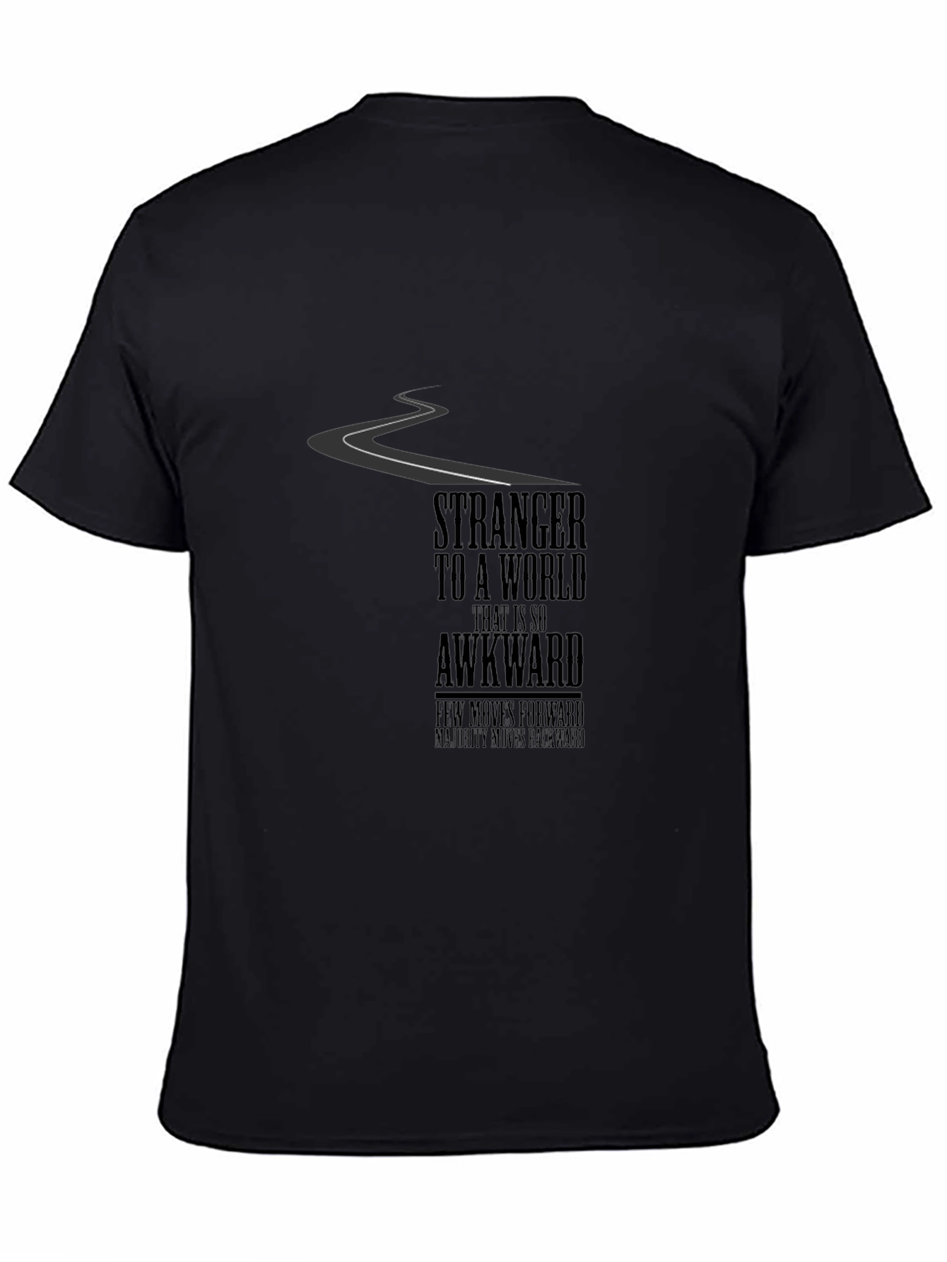 Black Stranger To A World Graphic T-Shirt view 4