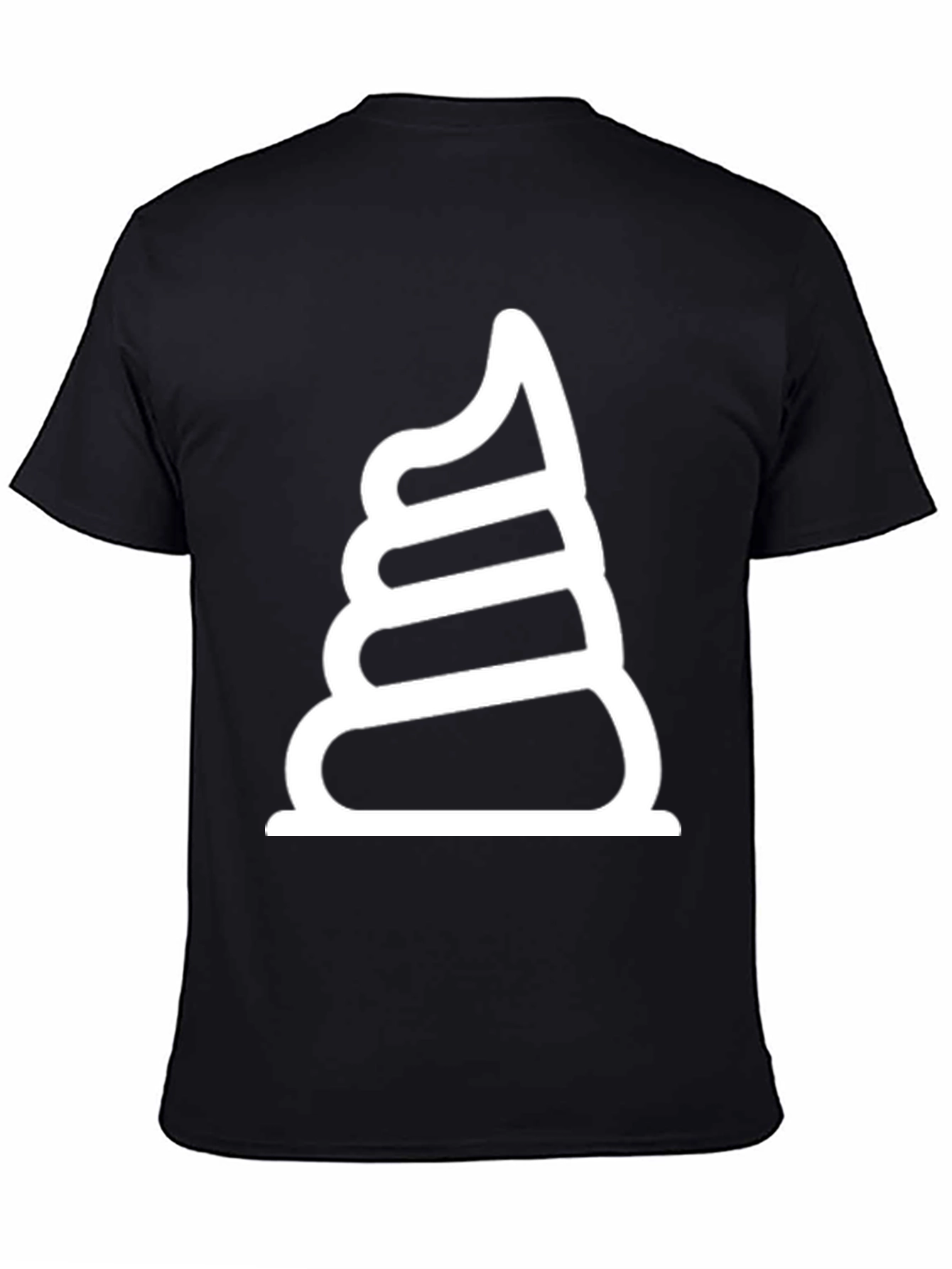 Black Poop Emoji Graphic Tee - Funny Casual T-Shirt view 4