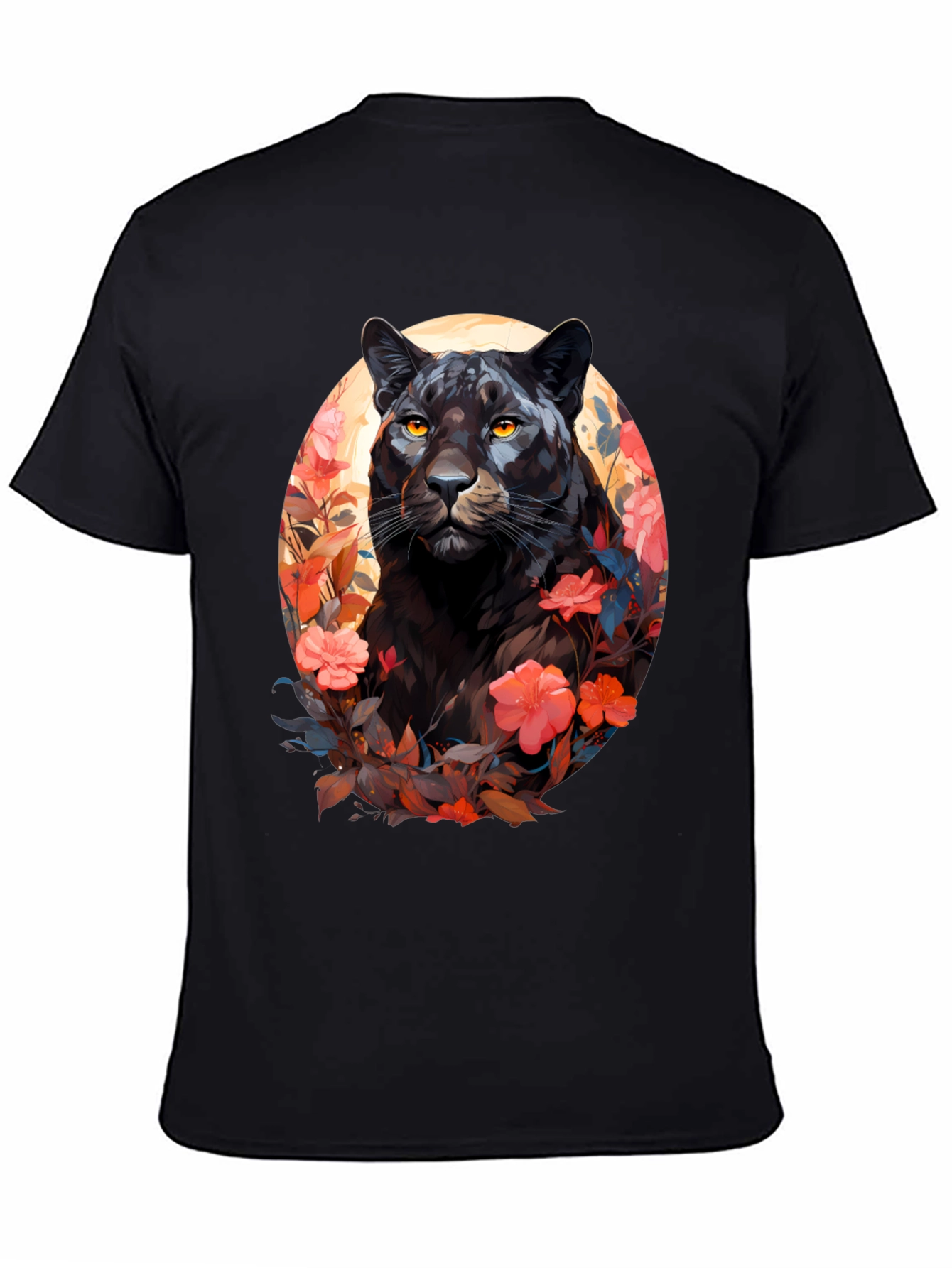Black Black Panther Floral Graphic Tee view 4