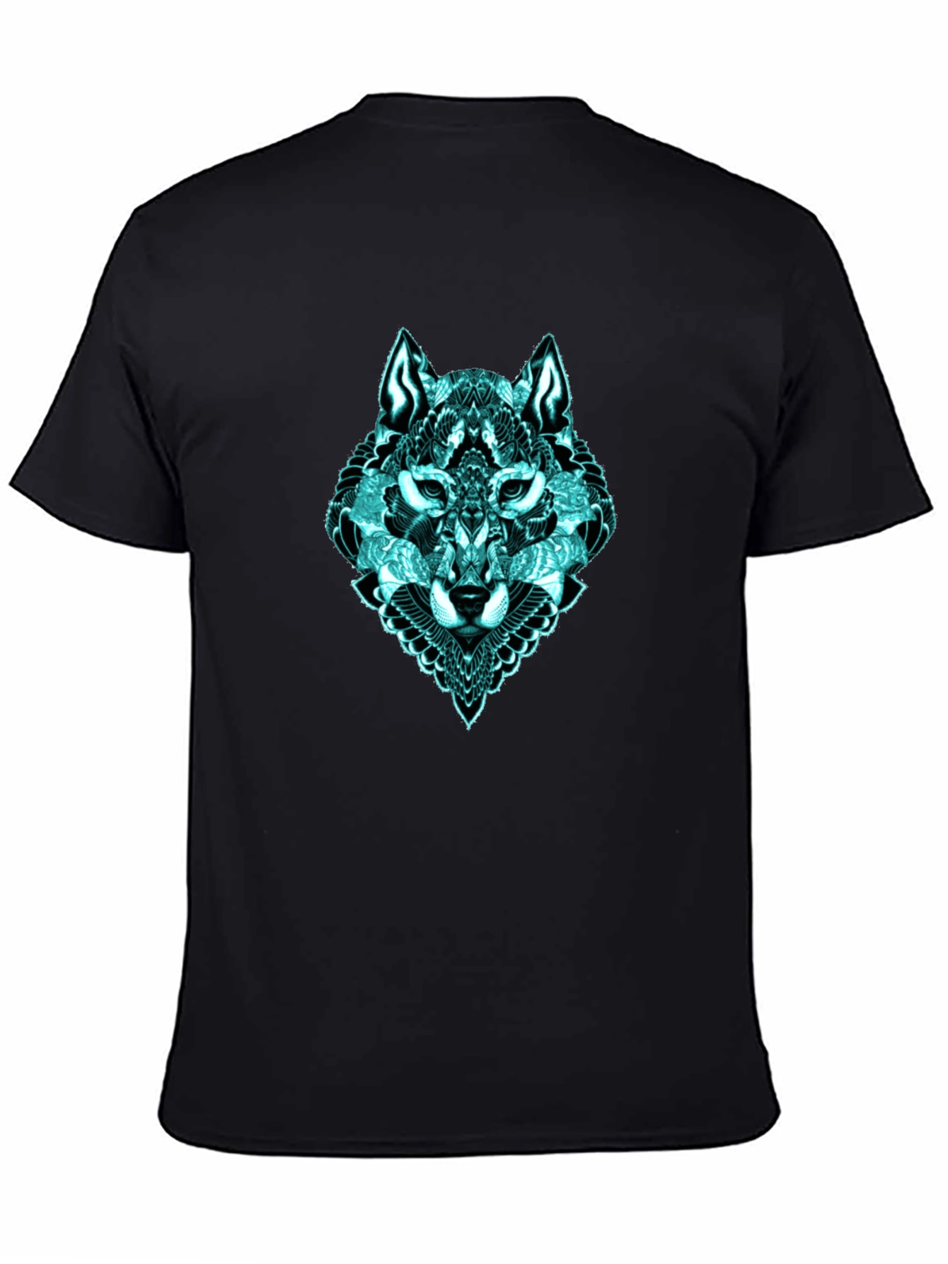 Black Mystic Wolf Graphic T-Shirt view 4