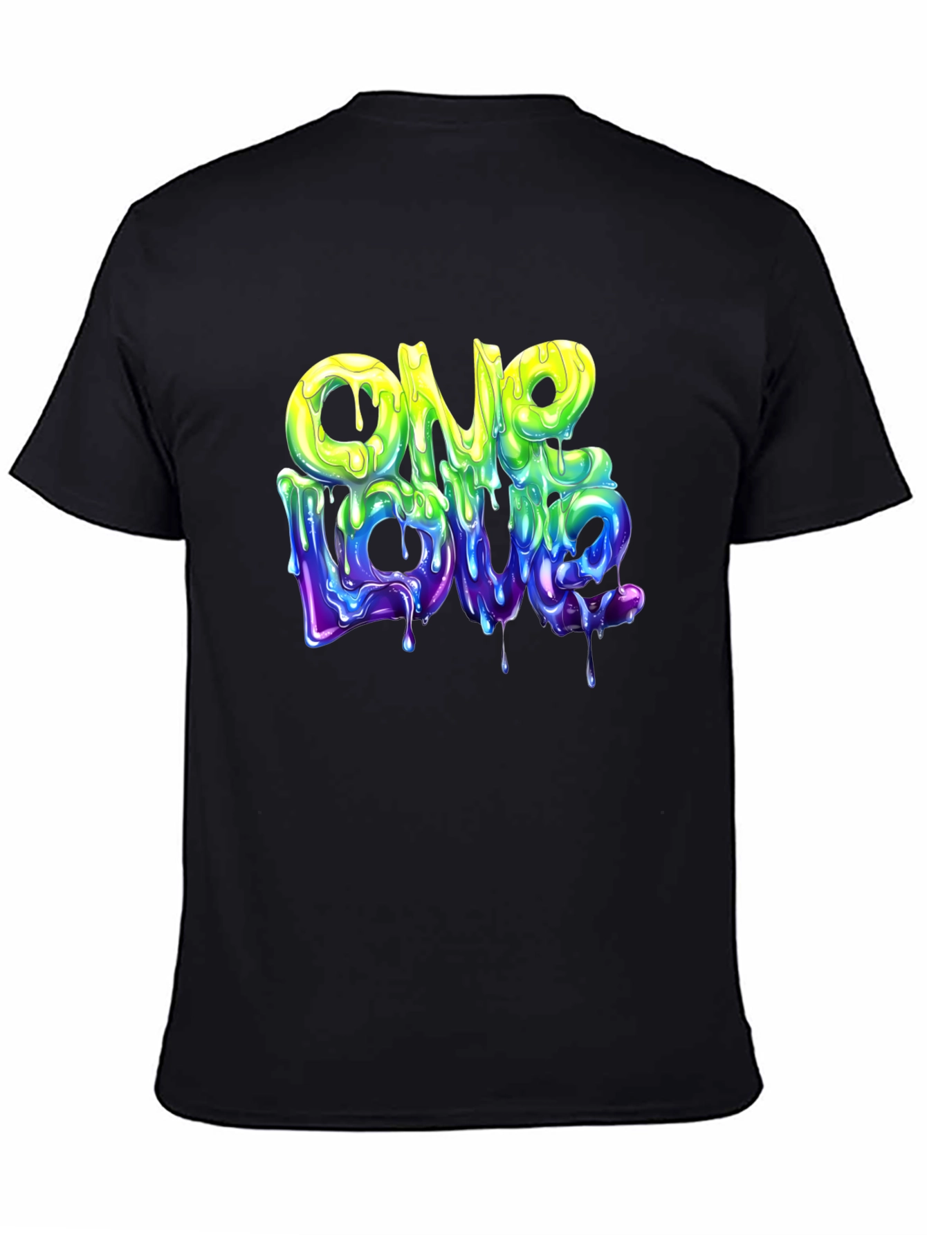 Black One Love Graphic T-Shirt - Cool Drip Design view 4