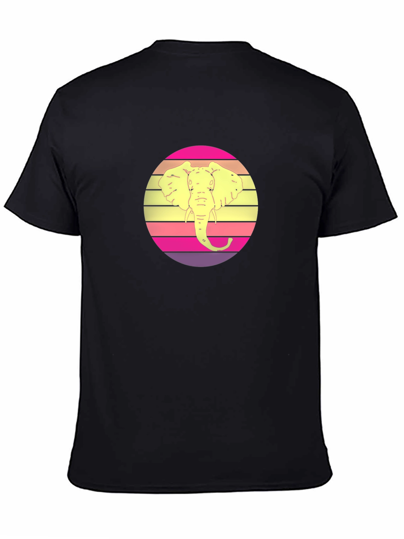 Black Elephant Retro Sunset Graphic Tee view 4