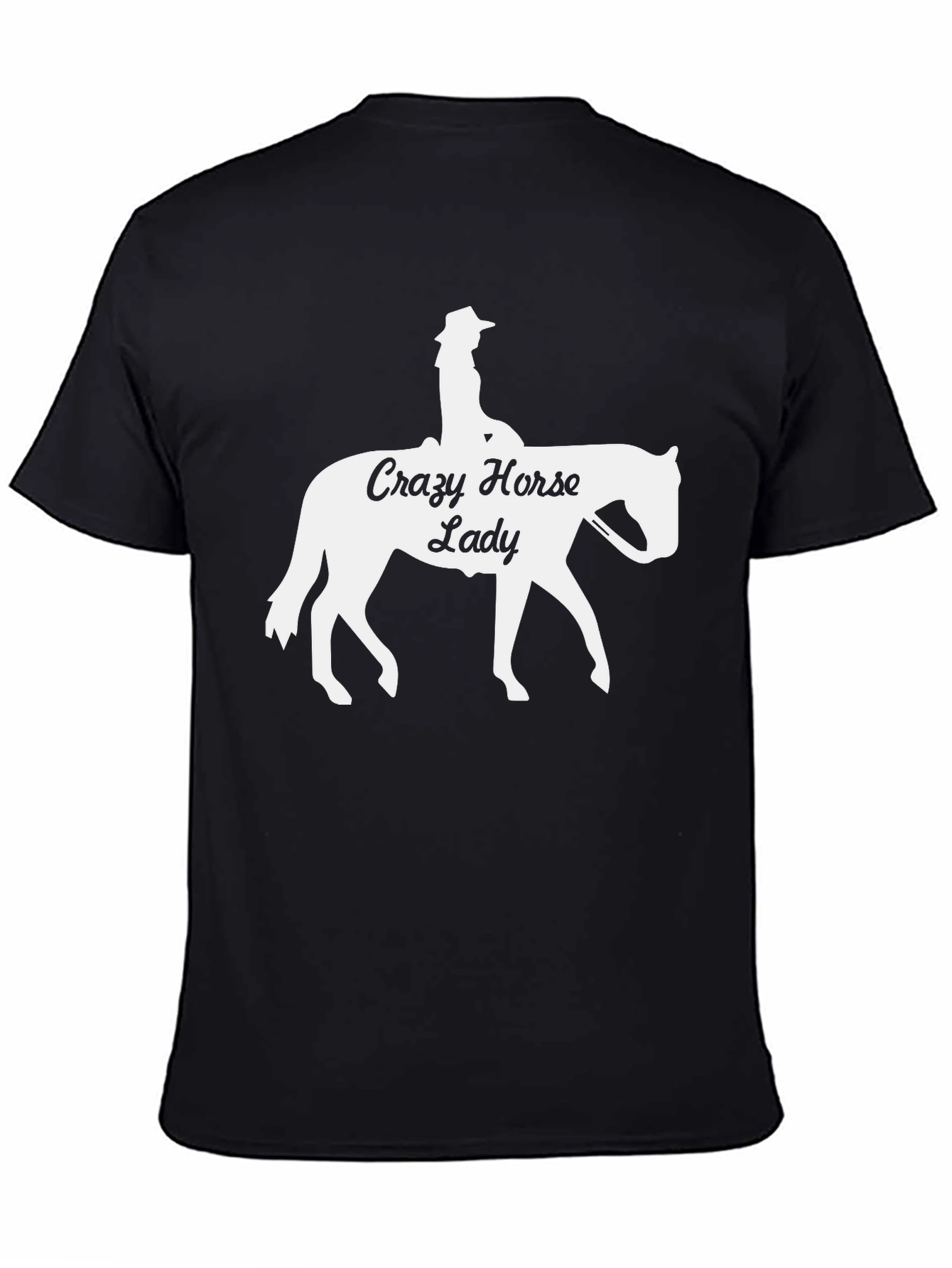 Black Crazy Horse Lady Graphic T-Shirt Black view 4