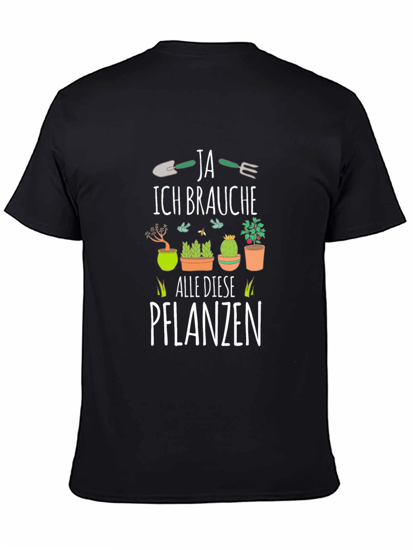 Black Plant Lover's T-Shirt: Ja Ich Brauche Alle Diese Pflanzen view 4