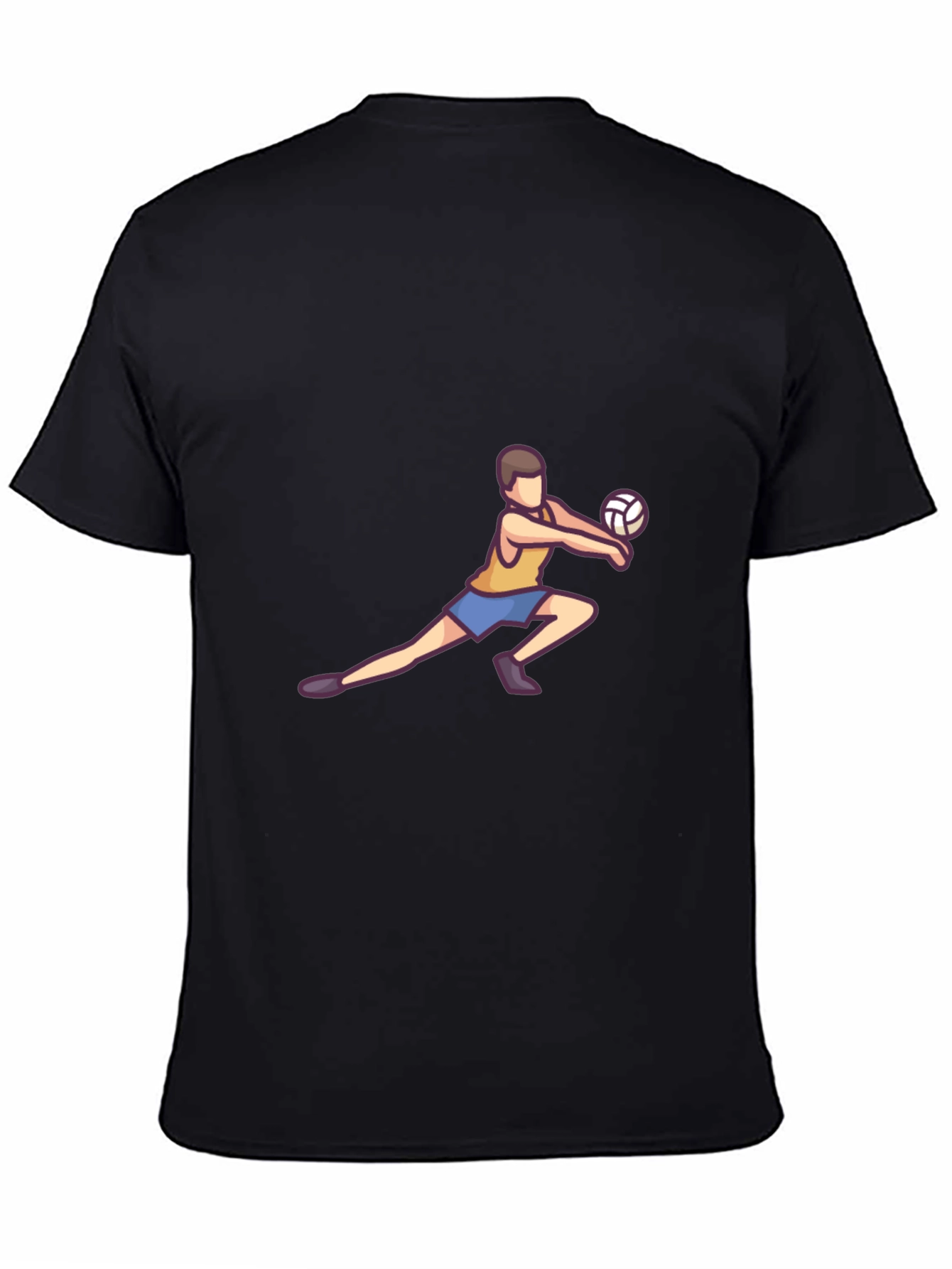 Black Volleyball Player Graphic T-Shirt view 4