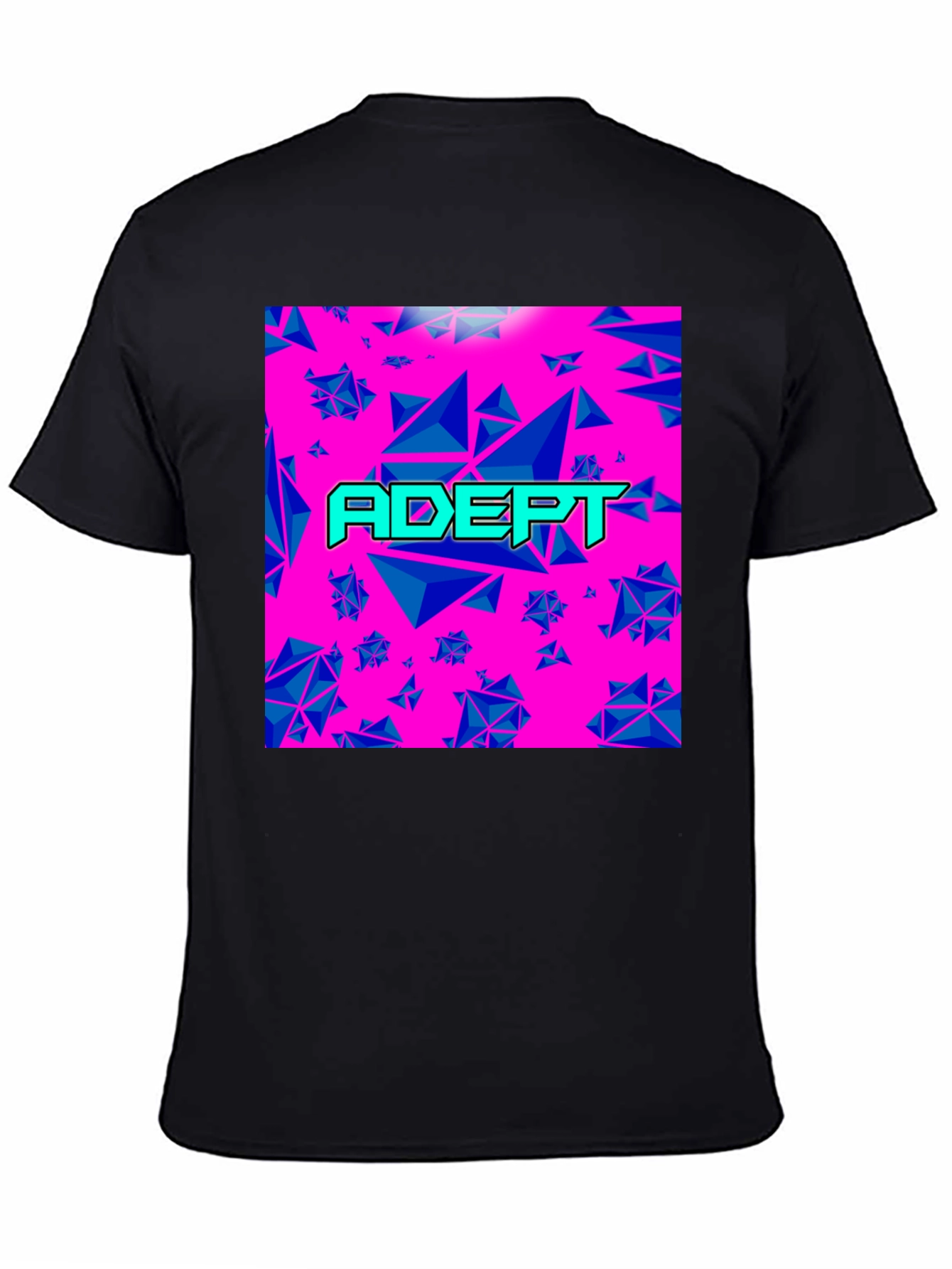 Black Adept Graphic Tee - Retro Geometric Design view 4