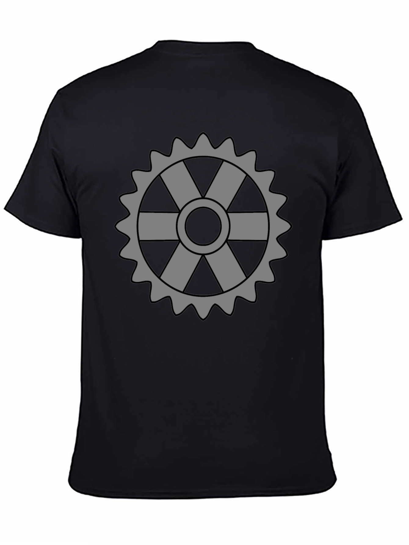 Black Cog Graphic Tee - Stylish Black Cotton T-Shirt view 4