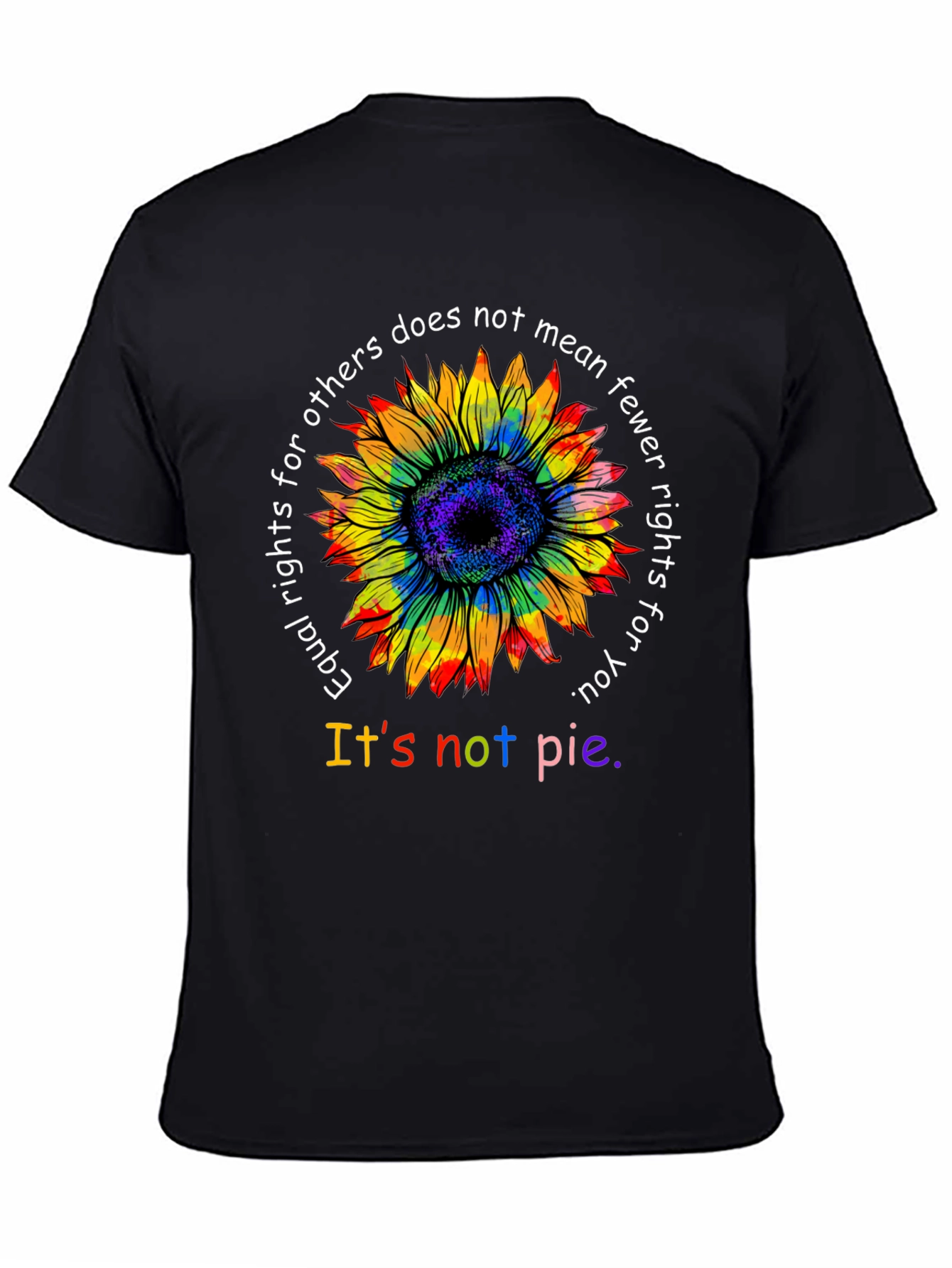 Black Equality Rights Sunflower Graphic T-Shirt view 4