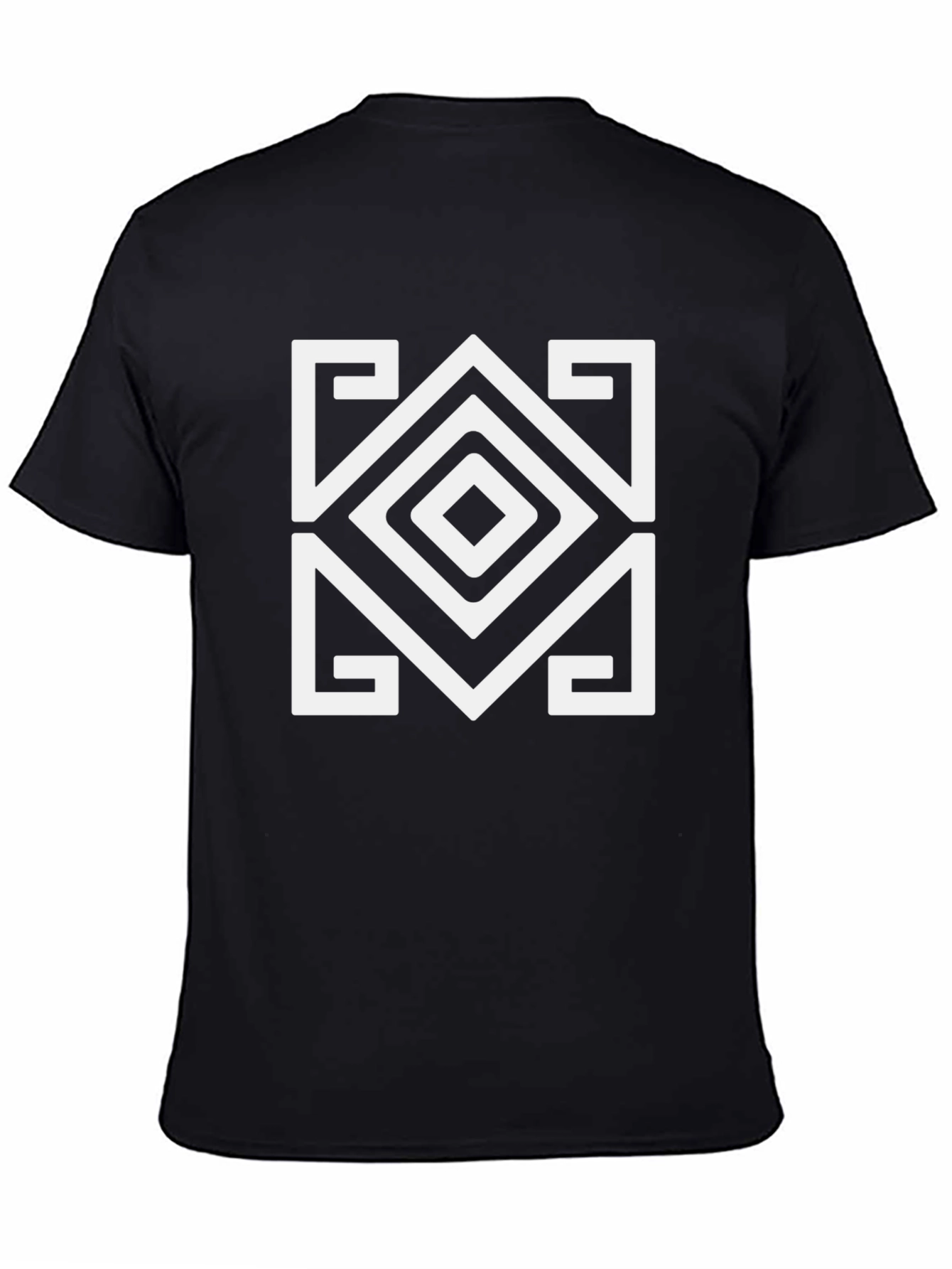 Black Abstract Geometric Graphic Tee view 4