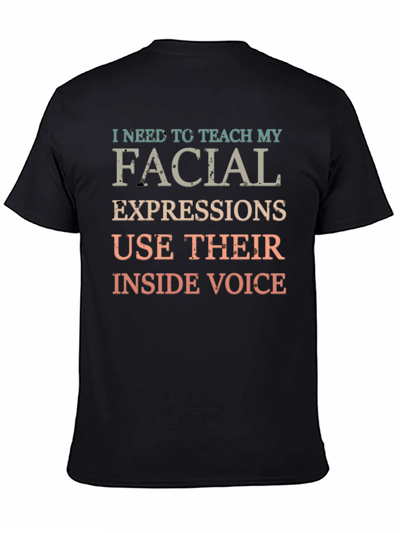 Black Funny Facial Expressions Inside Voice Graphic T-Shirt view 4