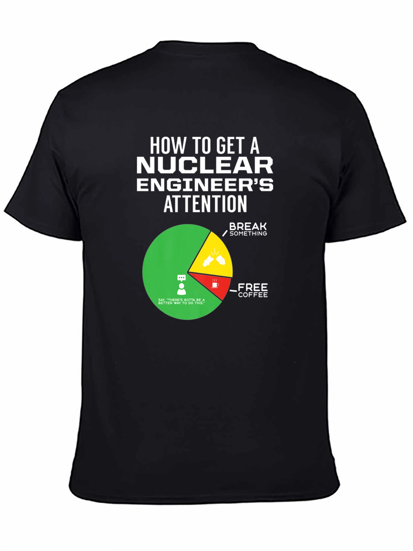 Black Nuclear Engineer's Attention T-Shirt view 4