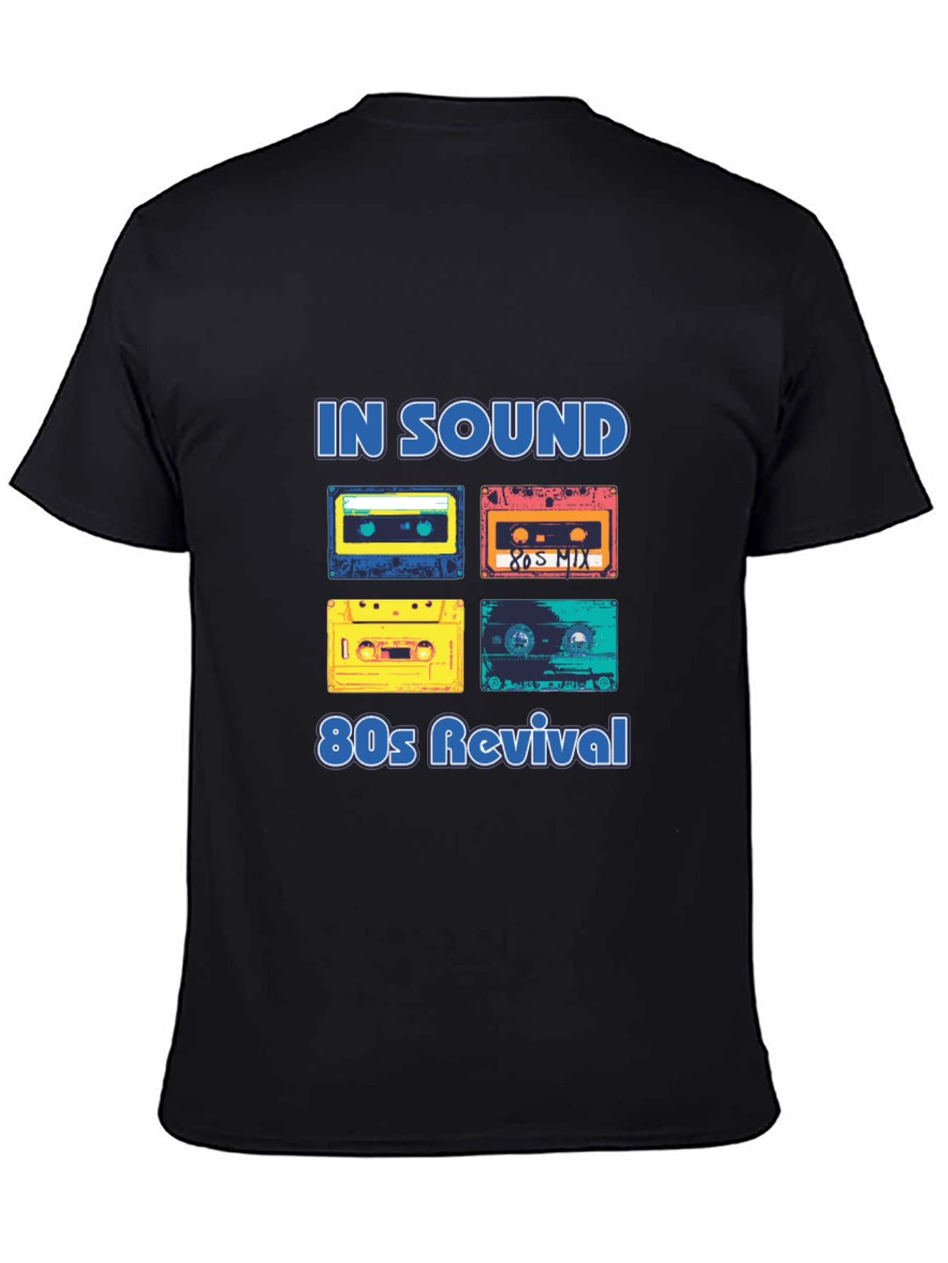 Black Retro 80s Music Revival T-Shirt view 4