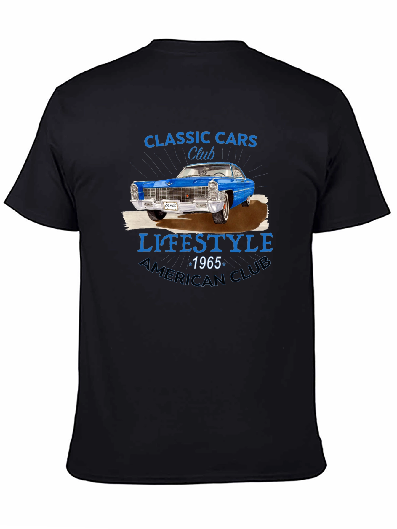Black Classic Cars Club 1965 T-Shirt view 4