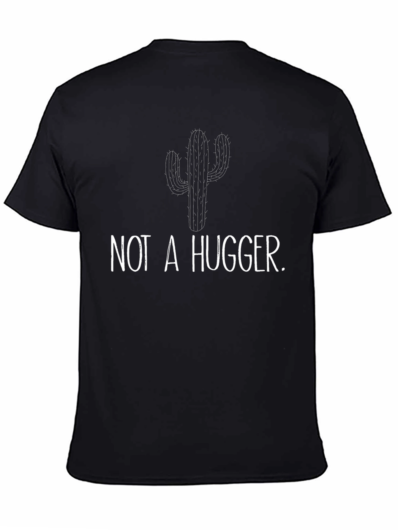 Black Not a Hugger Graphic Tee - Black Cotton Blend T-Shirt view 4