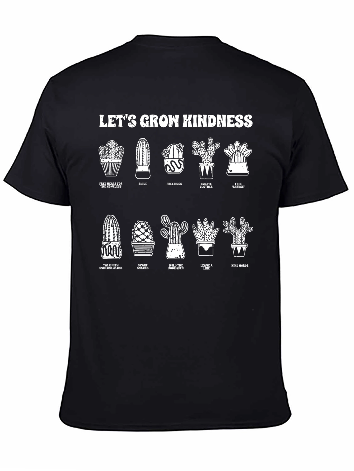 Black Let's Grow Kindness Graphic T-Shirt view 4