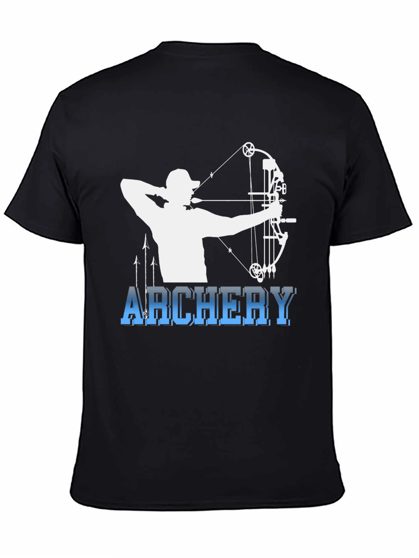 Black Archery Bow Hunter Black T-Shirt view 4
