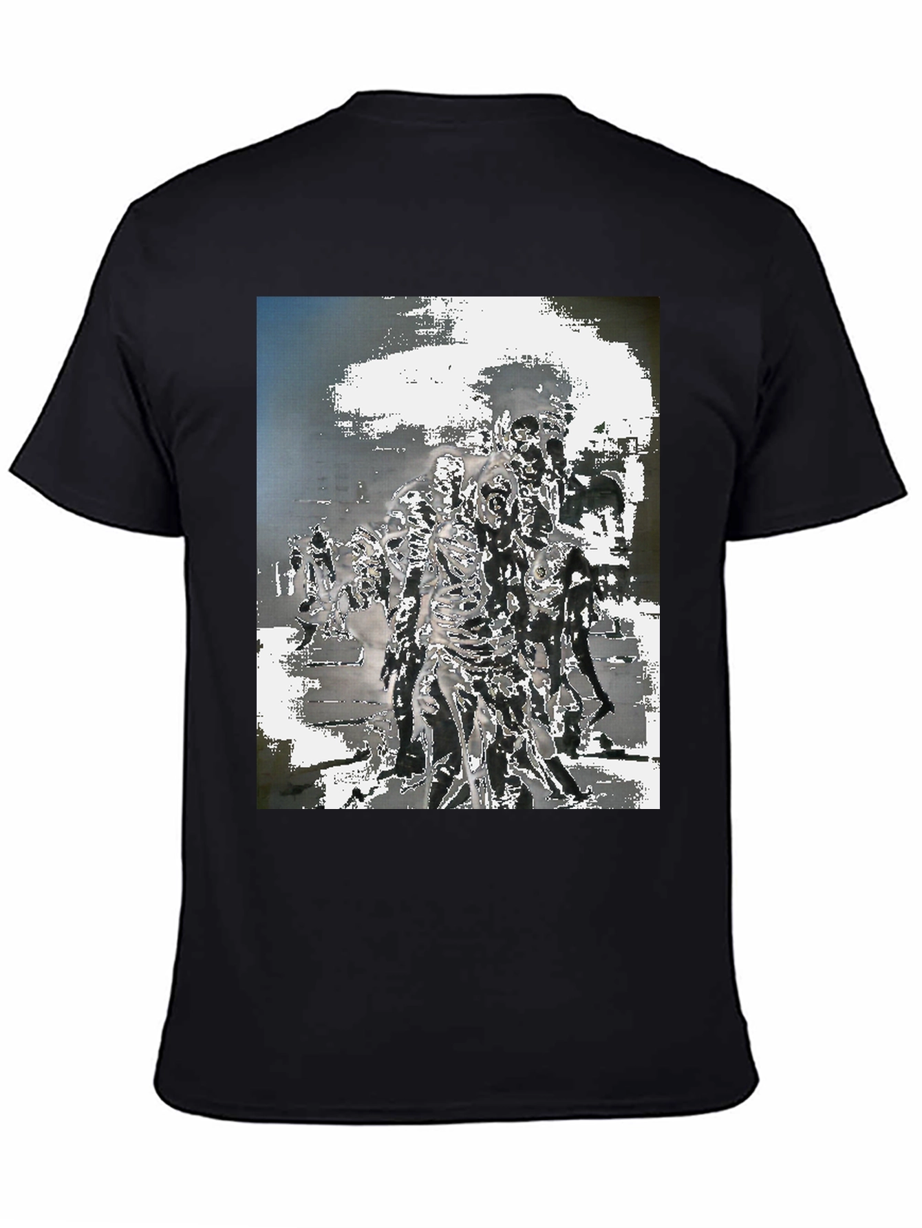 Black Zombie Horde Graphic Tee - Black Cotton T-Shirt view 4