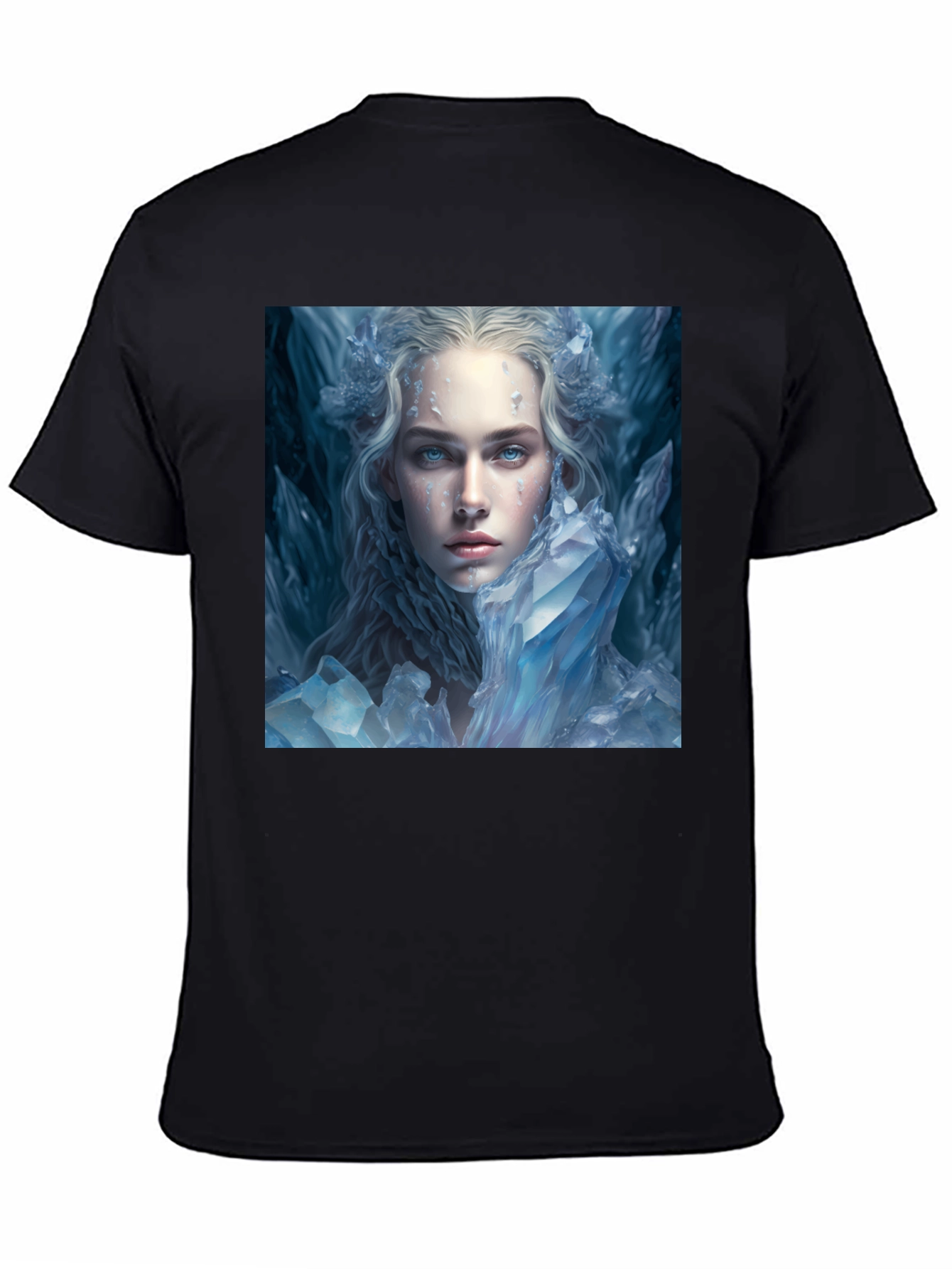 Black Icy Queen Graphic Tee - Black Cotton Blend Shirt view 4