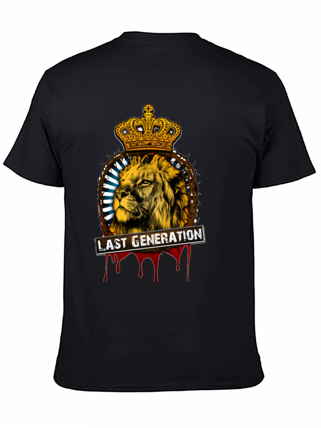 Black Lion Crown T-Shirt - Last Generation Graphic Tee view 4