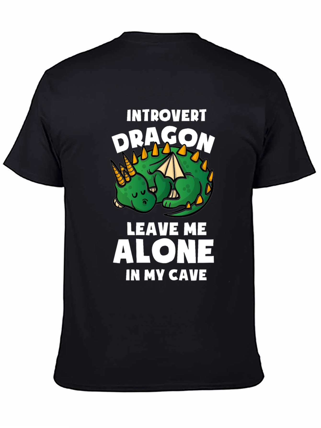 Black Introvert Dragon T-Shirt - Leave Me Alone view 4