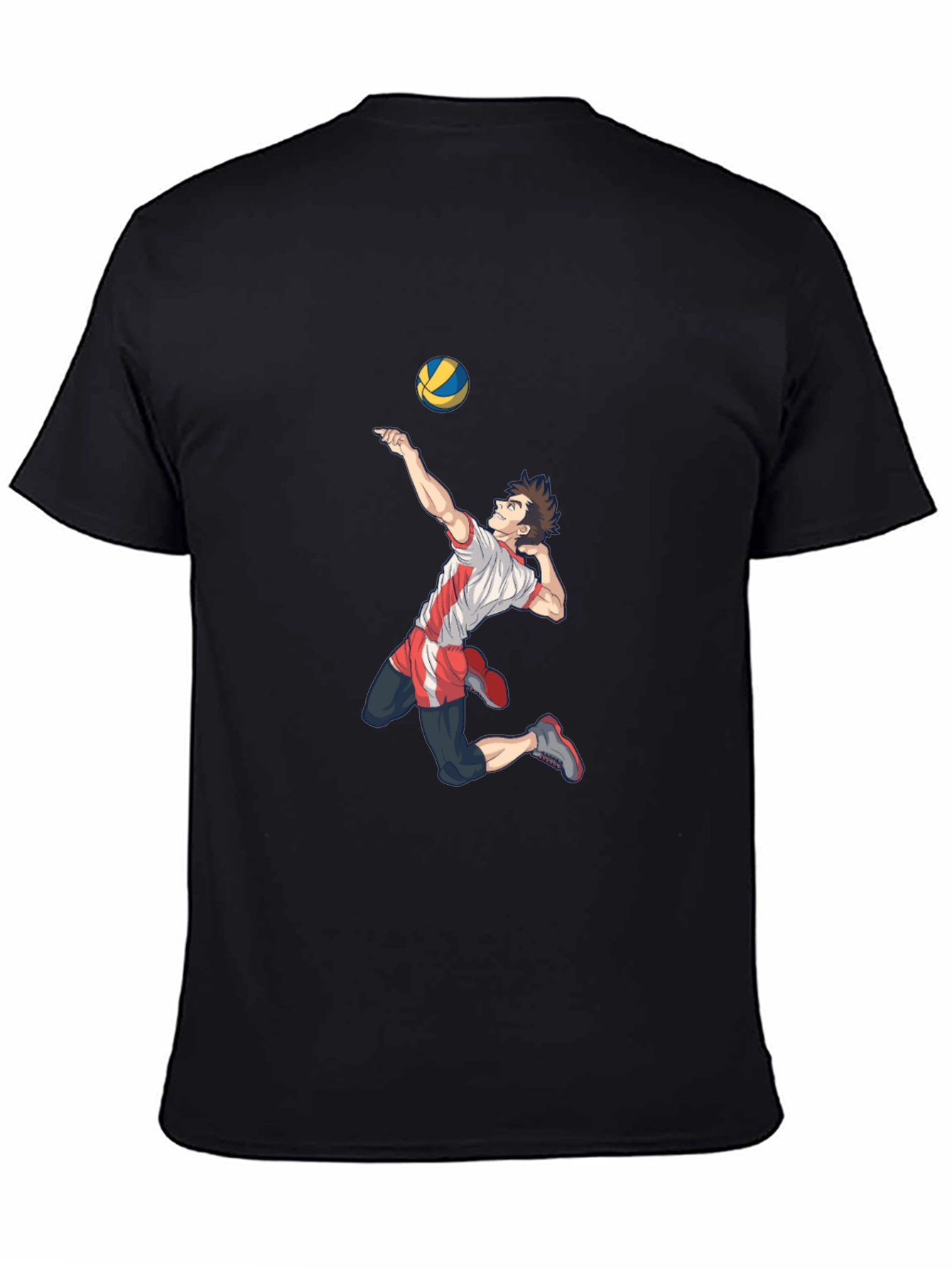 Black Volleyball Anime Graphic T-Shirt view 4