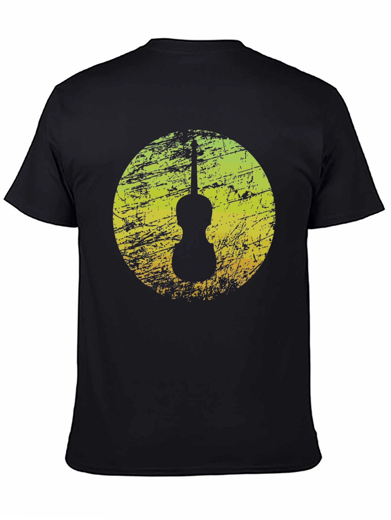 Black Grunge Guitar Silhouette T-Shirt view 4