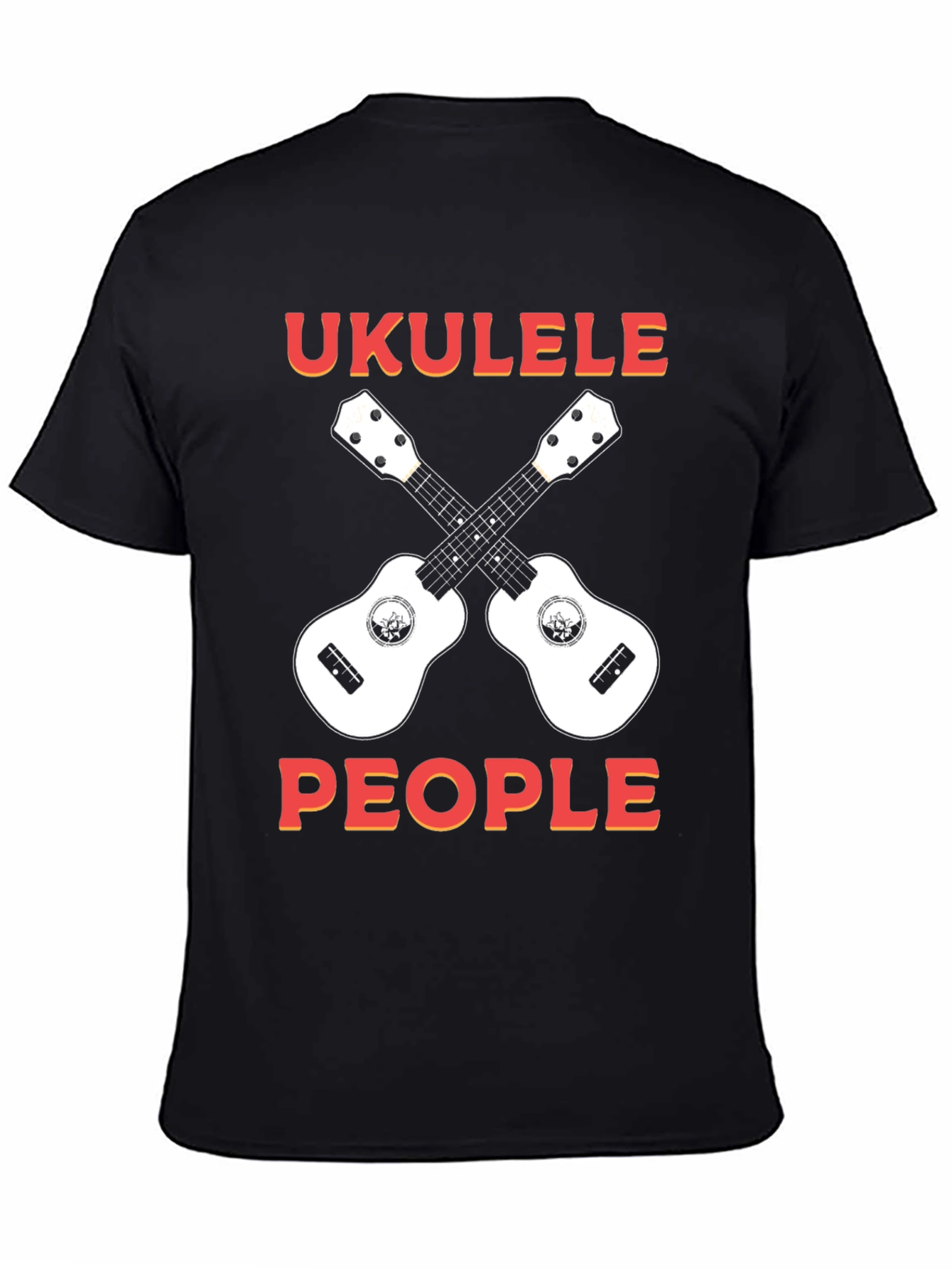 Black Ukulele People Graphic T-Shirt view 4