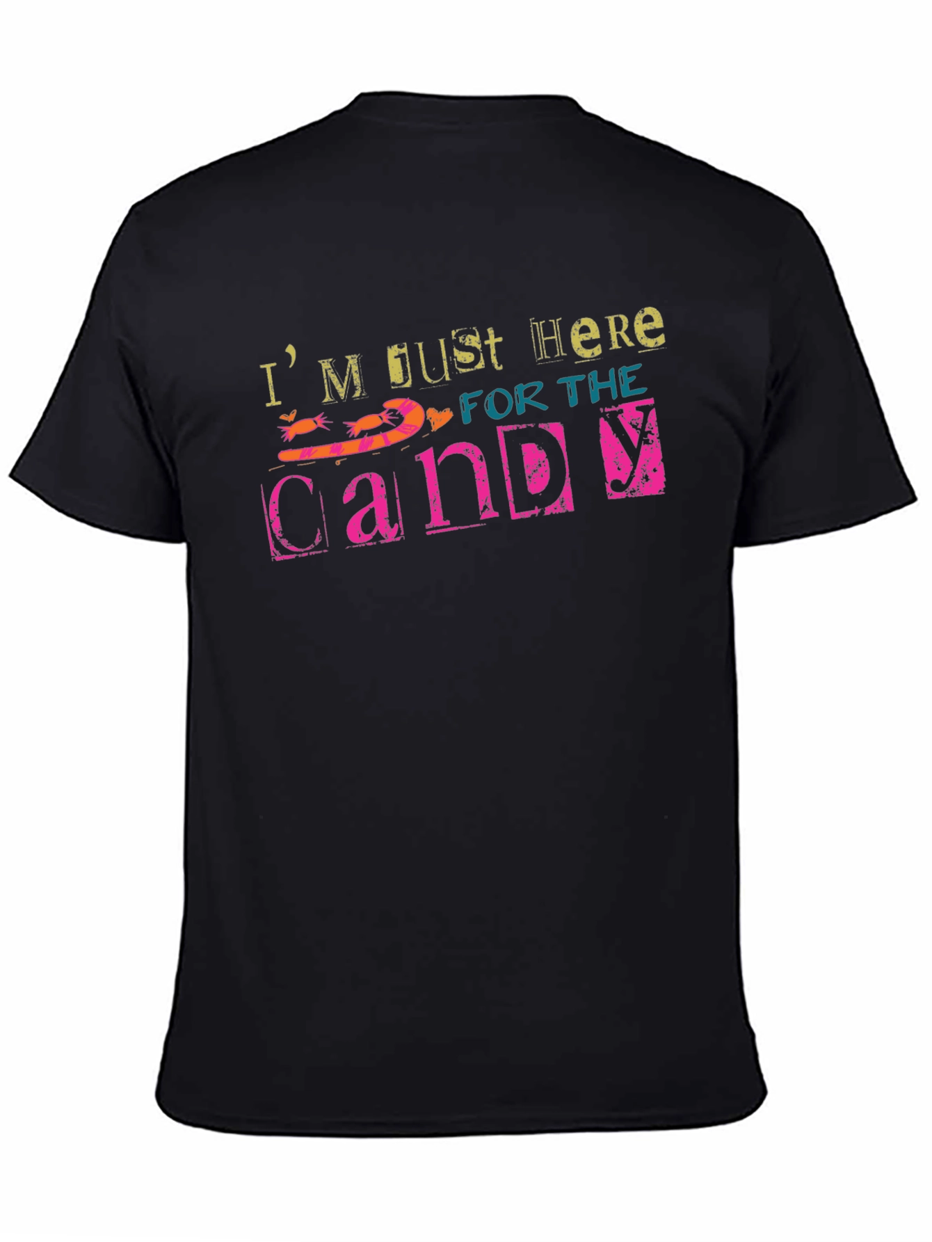 Black Just Here for the Candy Black T-Shirt view 4