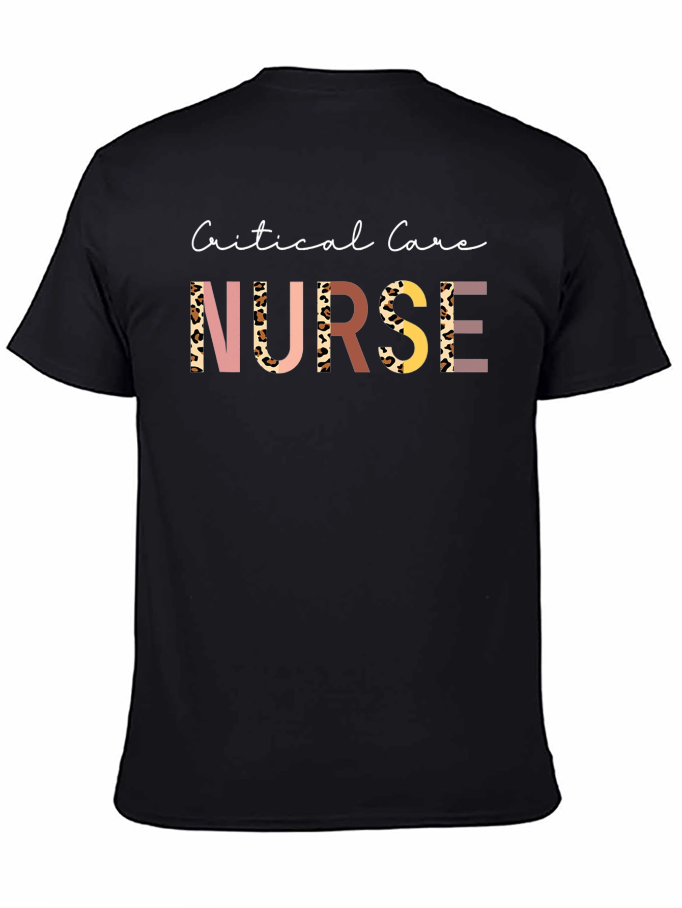 Black Critical Care Nurse T-Shirt view 4