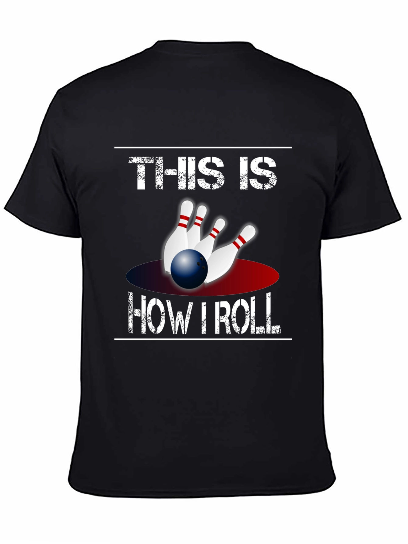 Black Bowling T-Shirt - This Is How I Roll Tee view 4