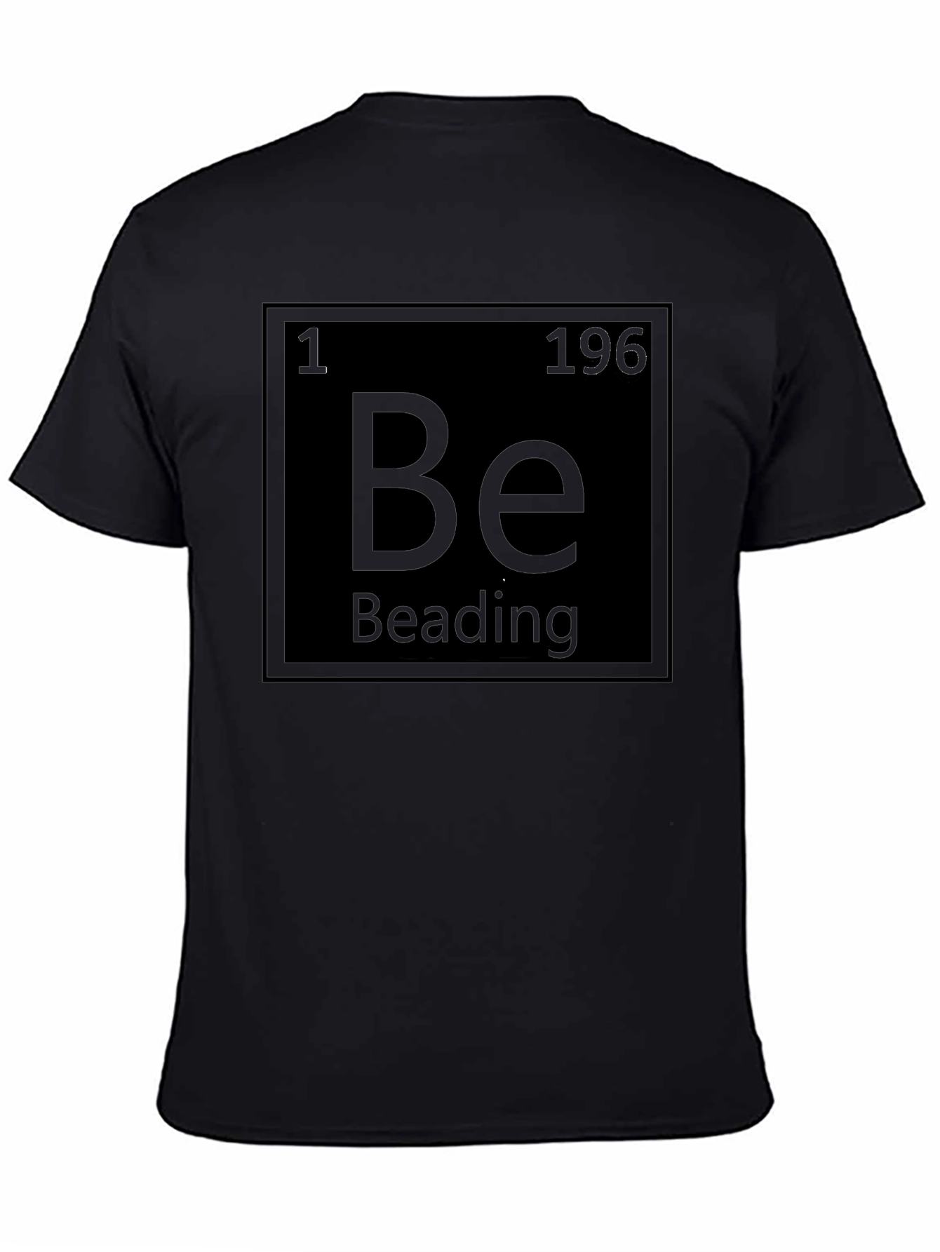 Black Beading T-Shirt - Chemistry Periodic Table Element Style view 4