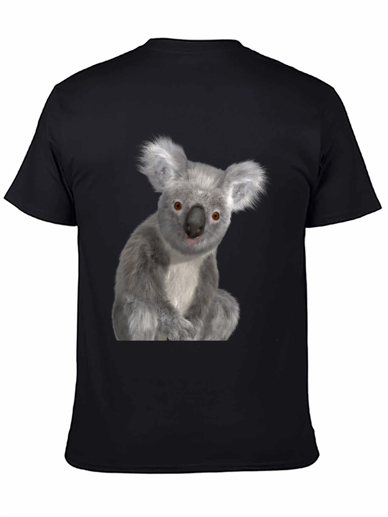 Black Koala Graphic Tee - Black Cotton Comfort view 4