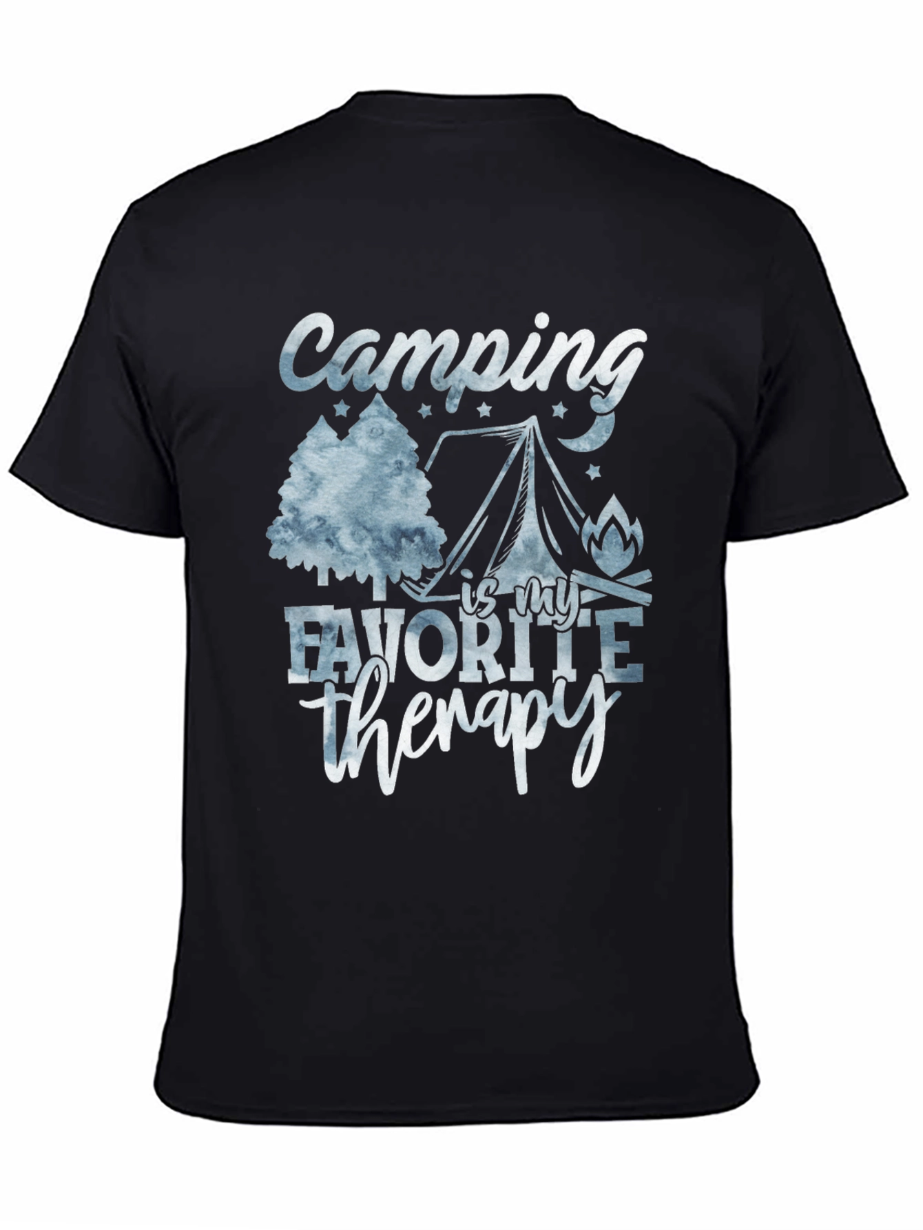 Black Camping Is My Therapy Graphic T-Shirt view 4