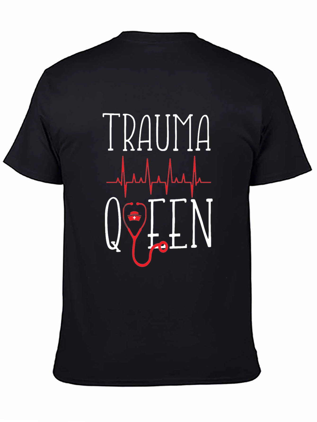 Black Trauma Queen Graphic T-Shirt, Novelty Tee view 4