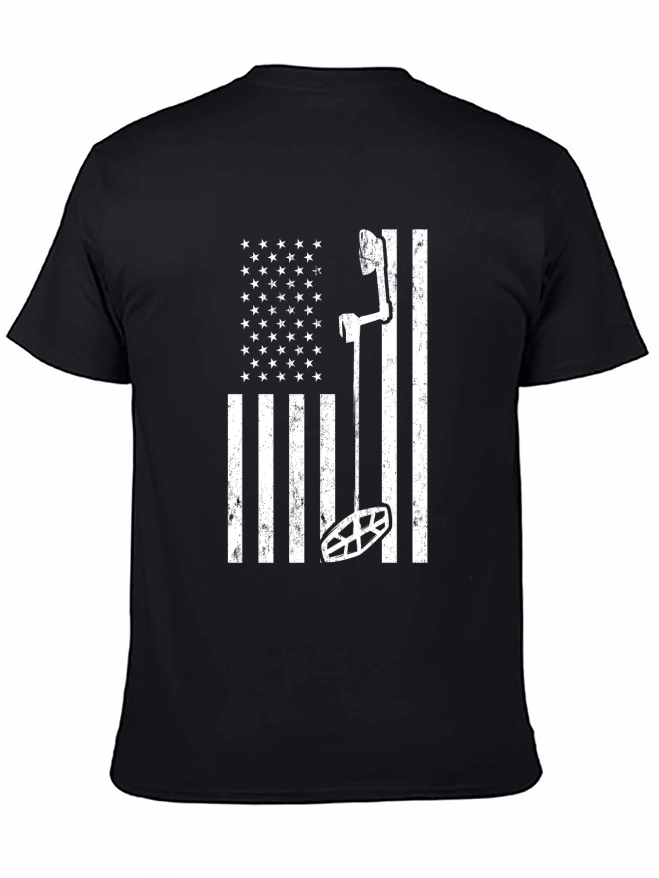 Black Metal Detecting Flag Tee view 4