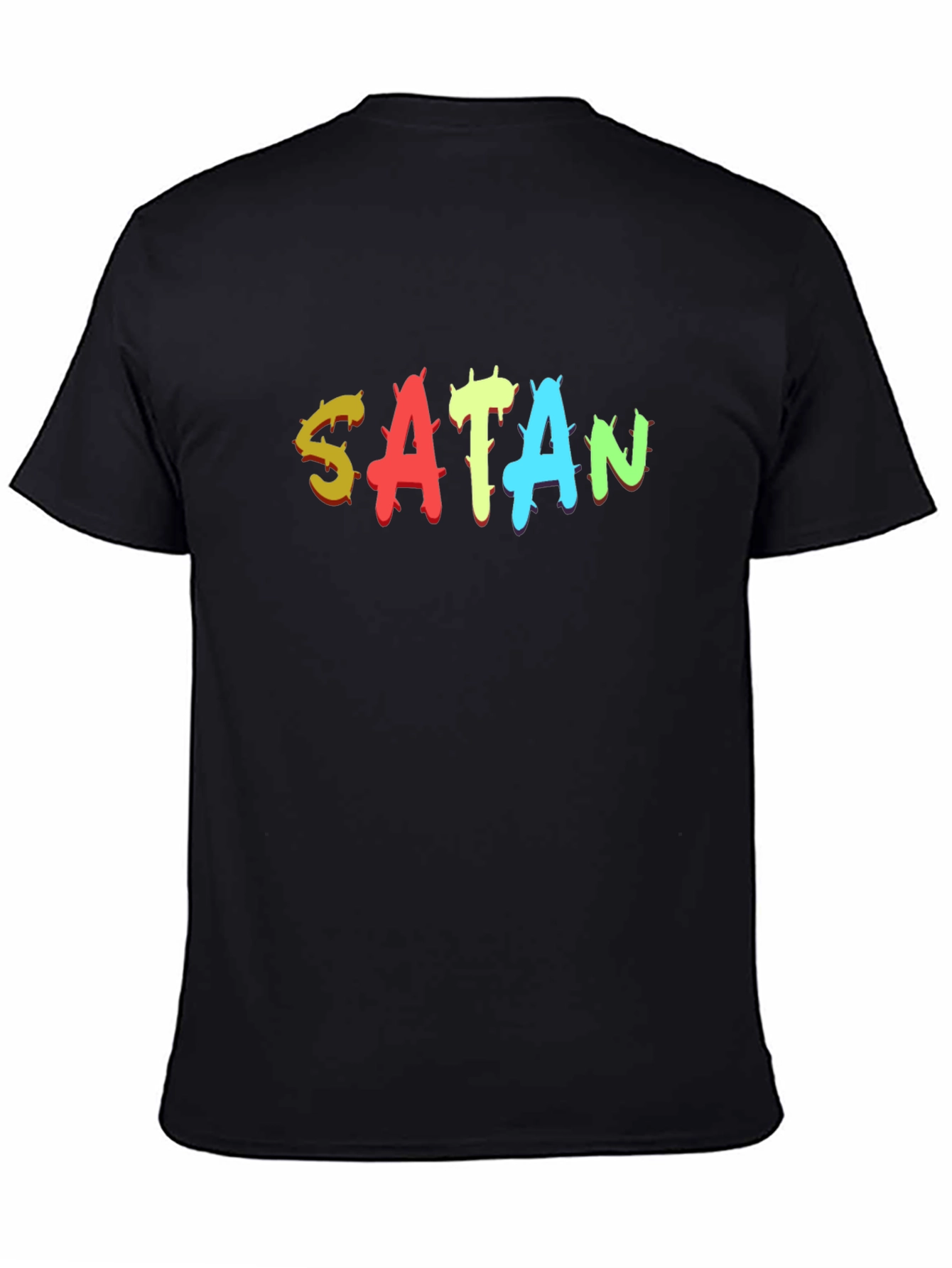 Black Satan Graphic Print Black T-Shirt view 4