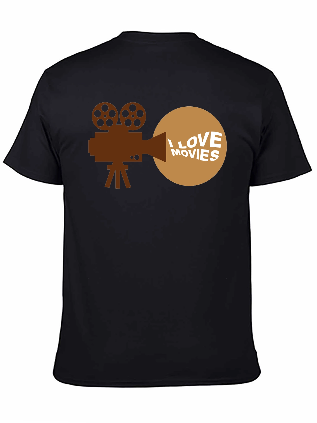 Black I Love Movies T-Shirt - Classic Film Fan Tee view 4
