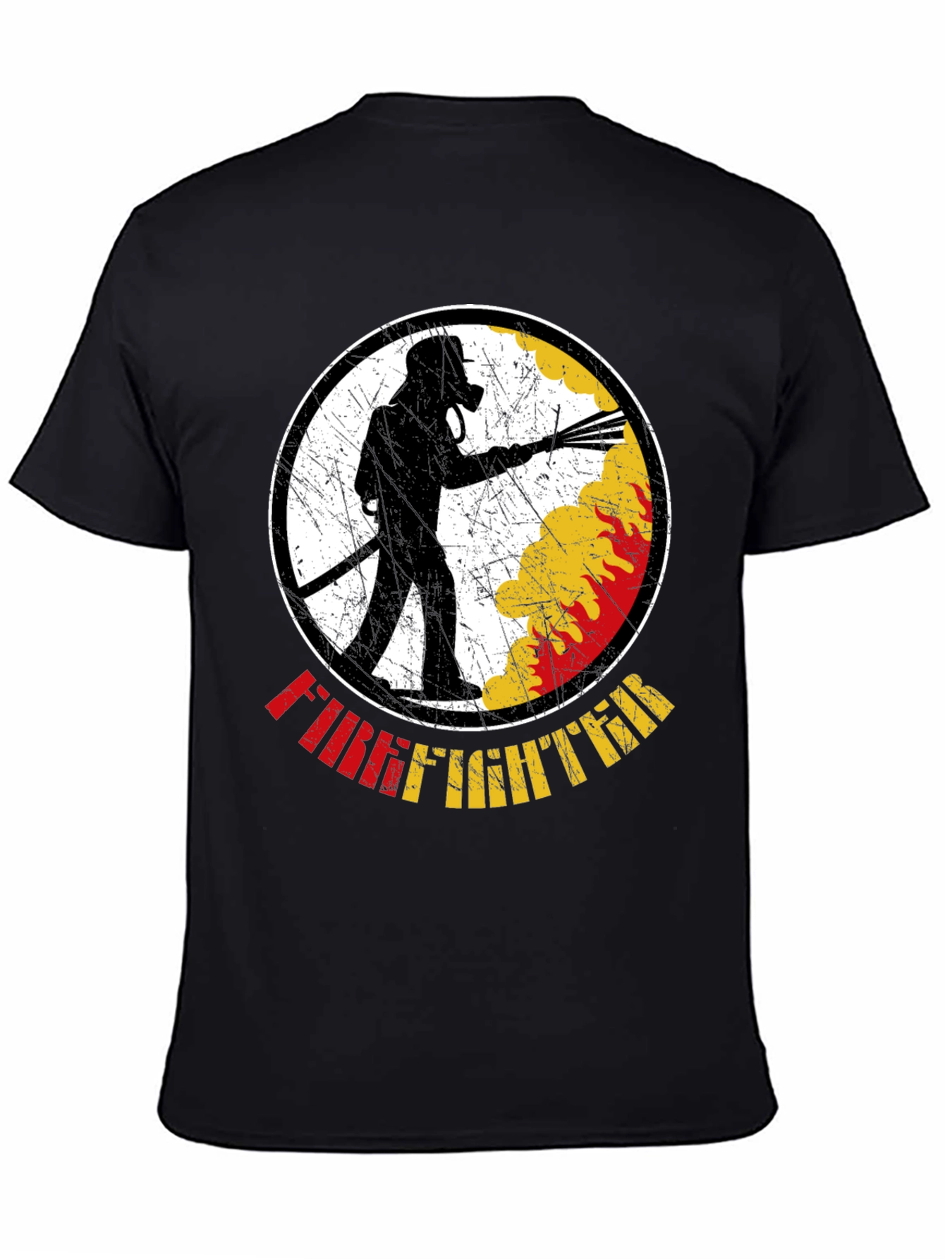 Black Firefighter Graphic T-Shirt - Black view 4
