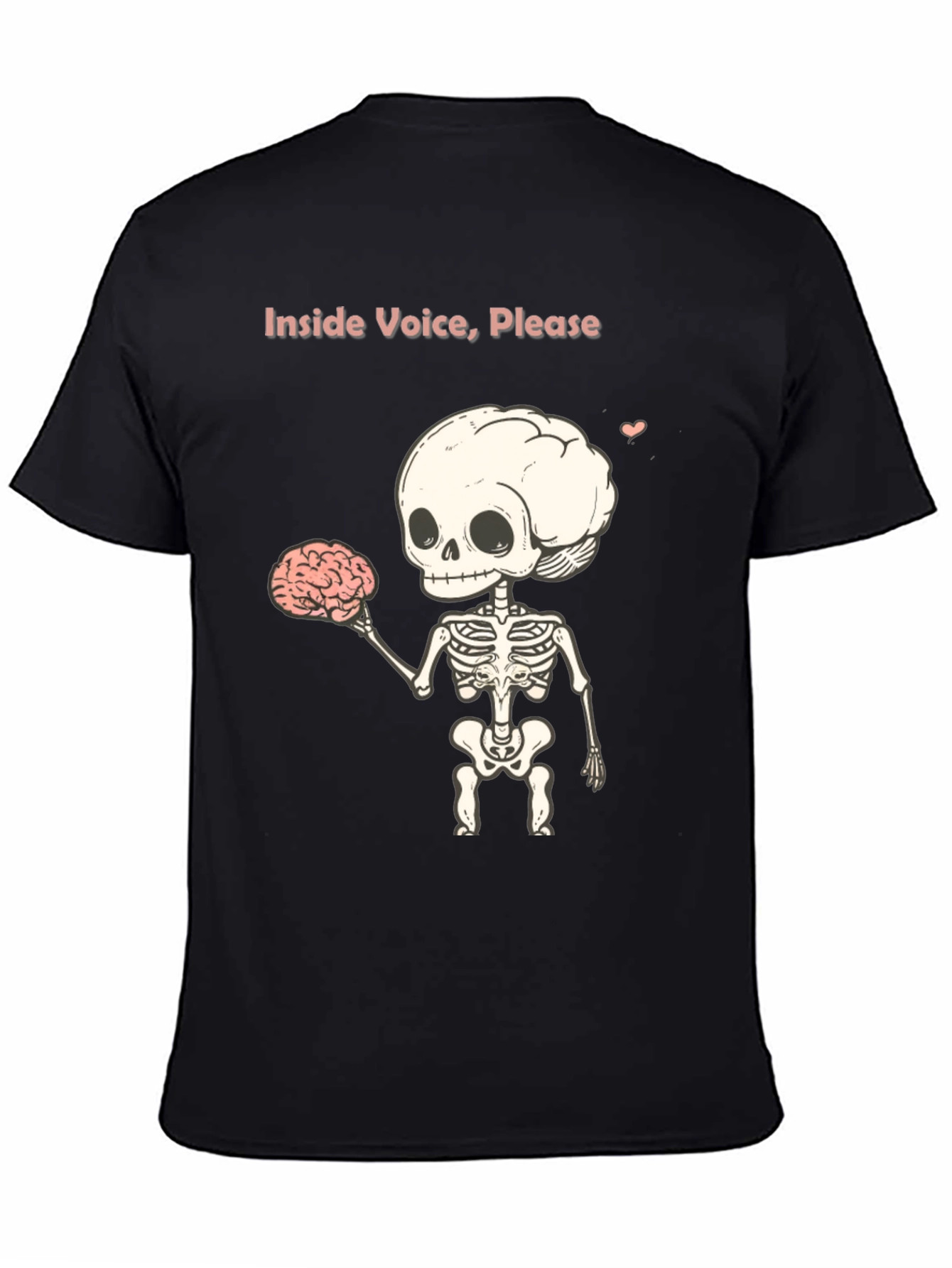 Black Inside Voice, Please - Skeleton Graphic T-Shirt view 4