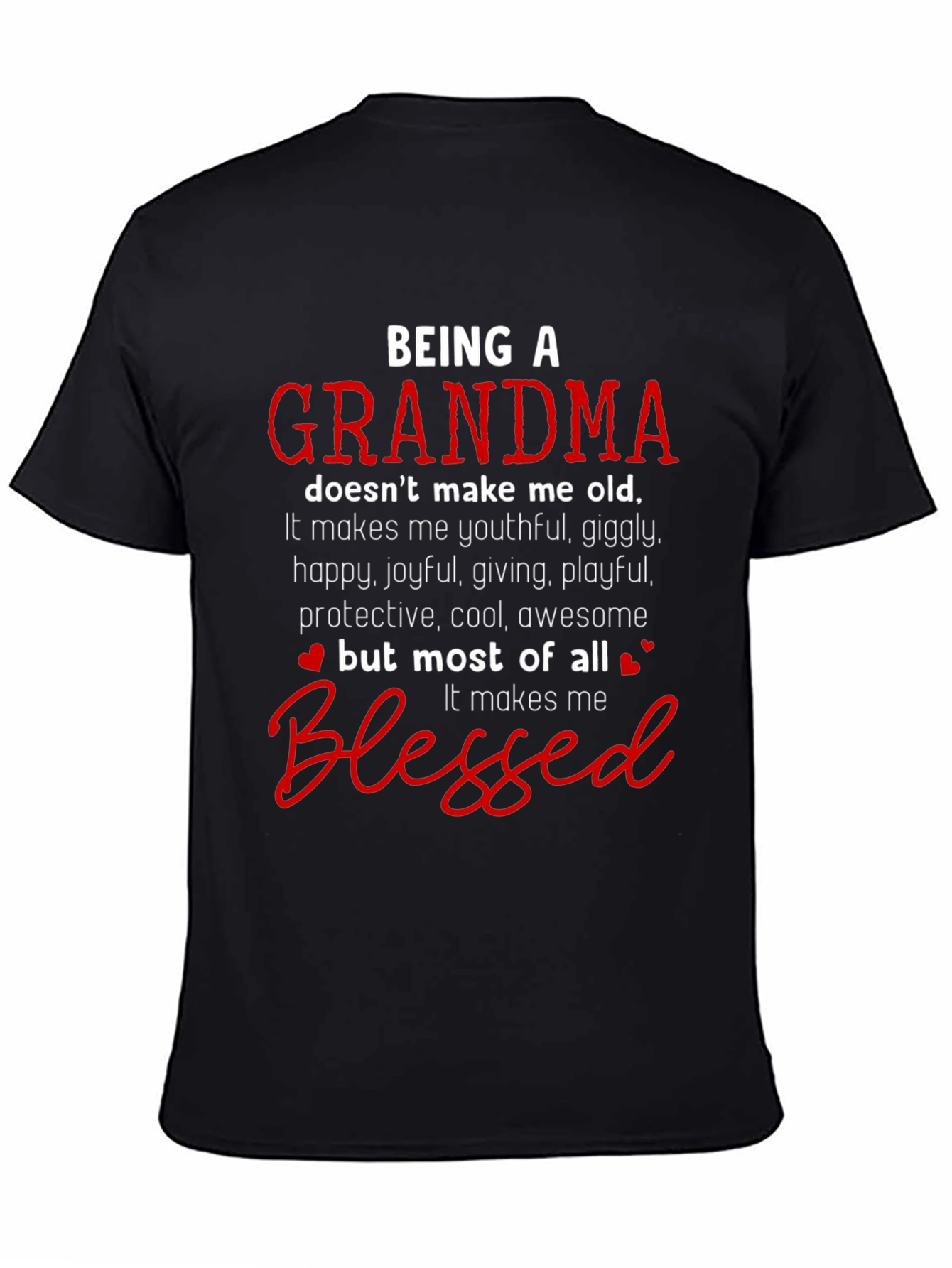 Black Grandma Blessed T-Shirt view 4