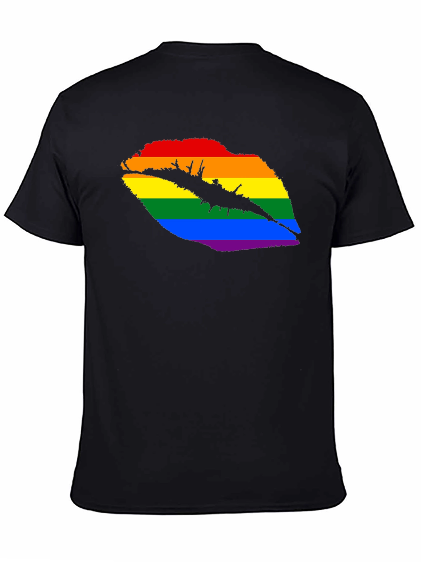 Black Pride Lips Graphic Tee - Black Unisex T-Shirt view 4