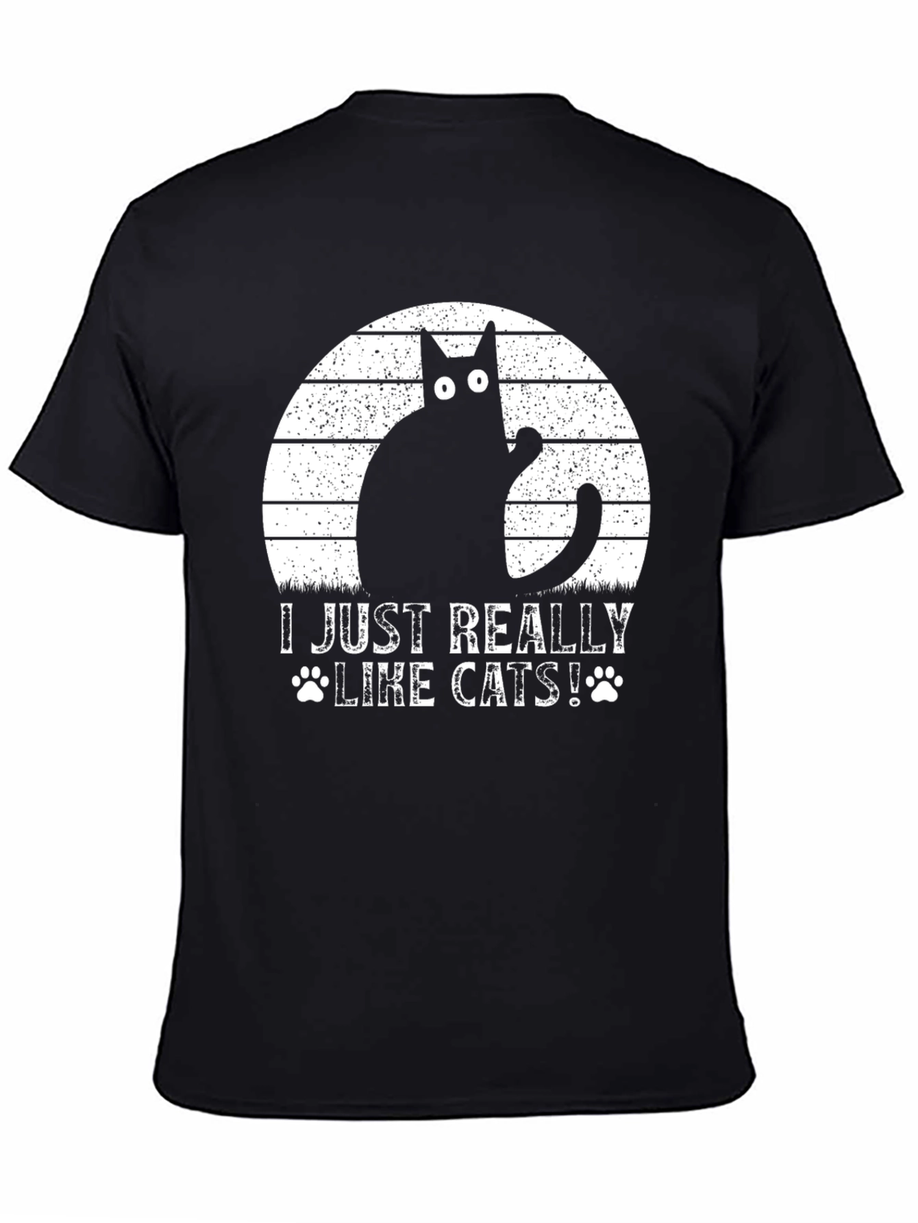 Black I Just Really Like Cats Black T-Shirt  view 4