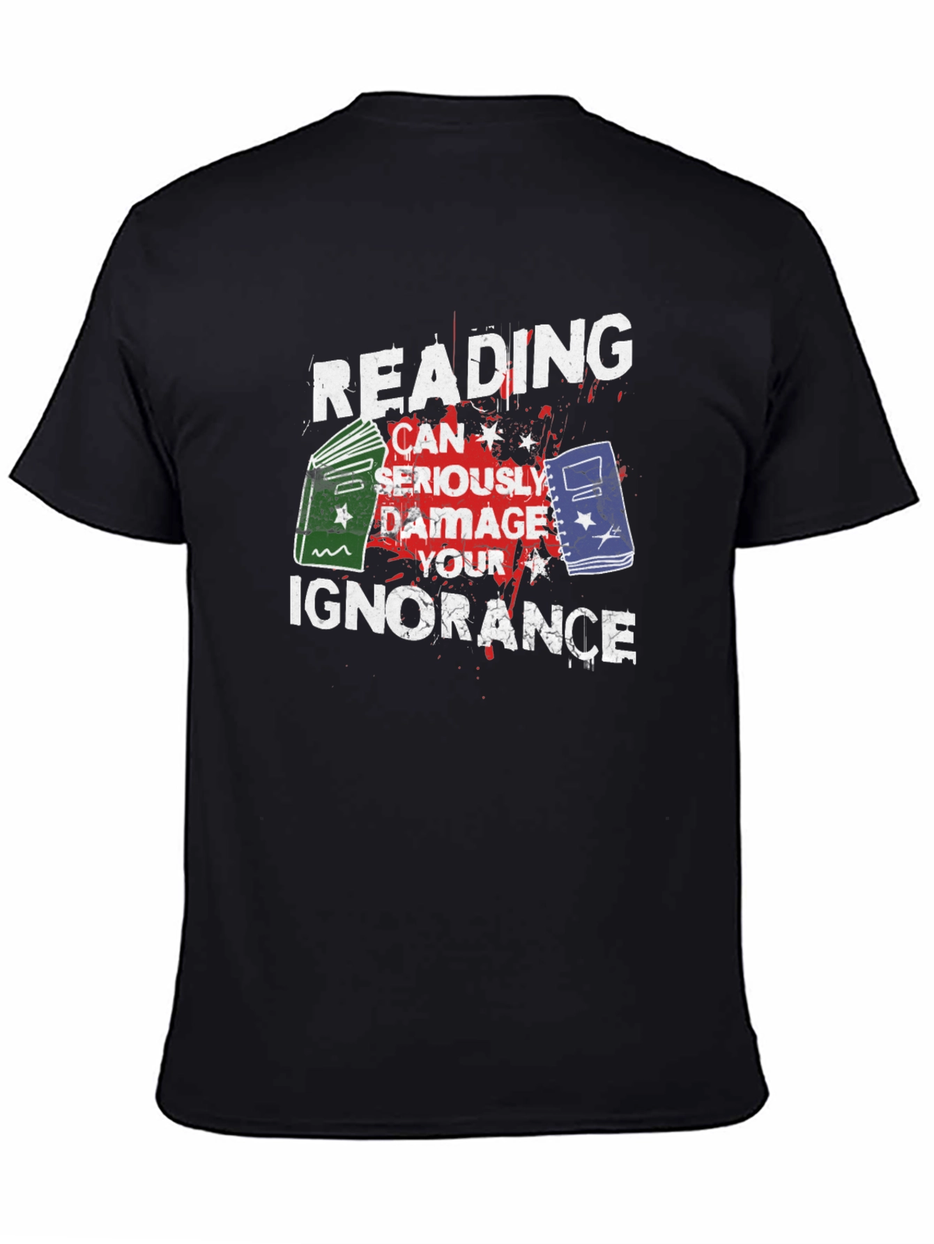 Black Reading Damage Ignorance Graphic Tee view 4